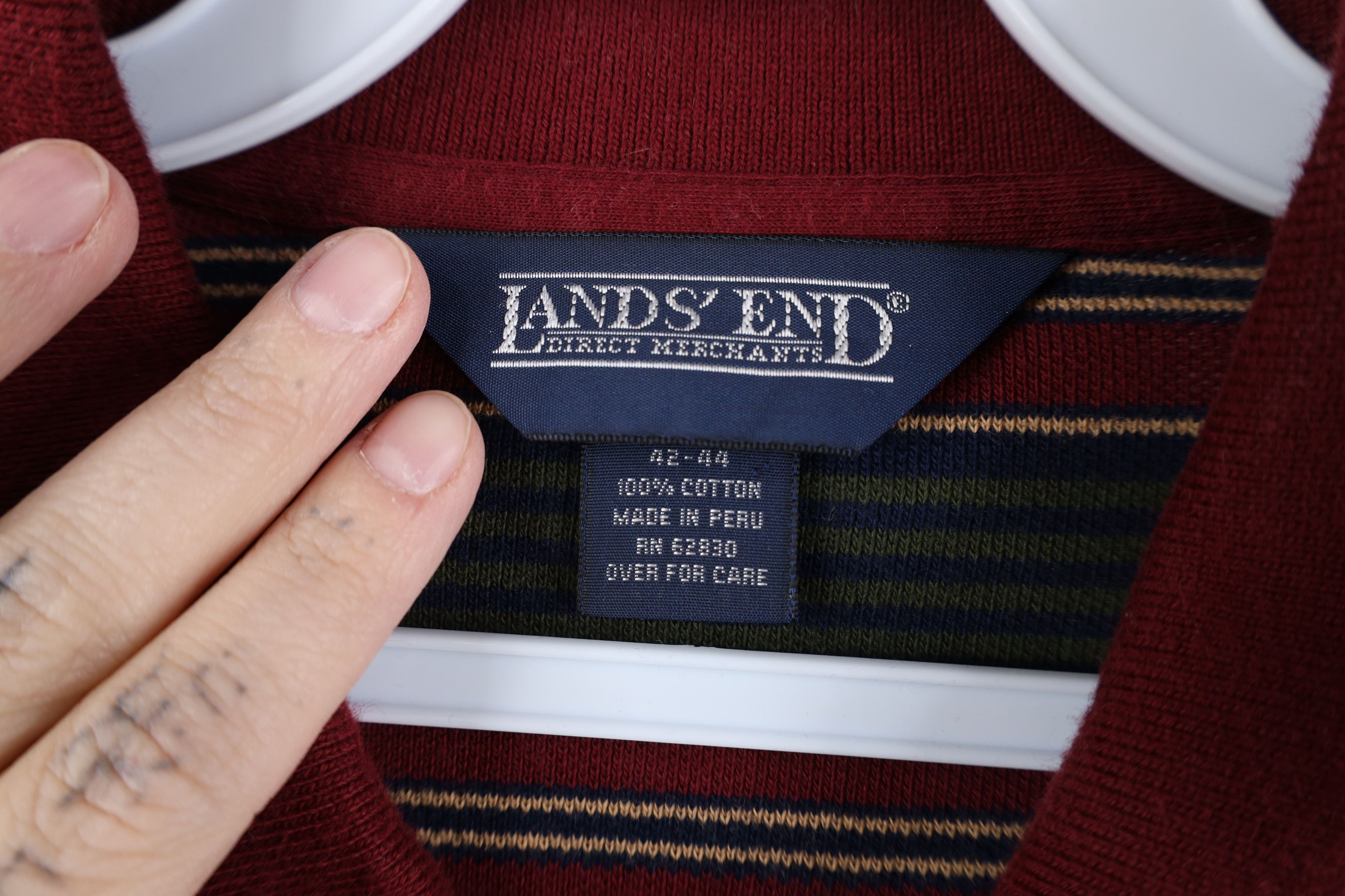Lands' End Vintage 90s Lands End Block Long Sleeve Rugby Polo Shirt Size US L / EU 52-54 / 3 - 5 Thumbnail