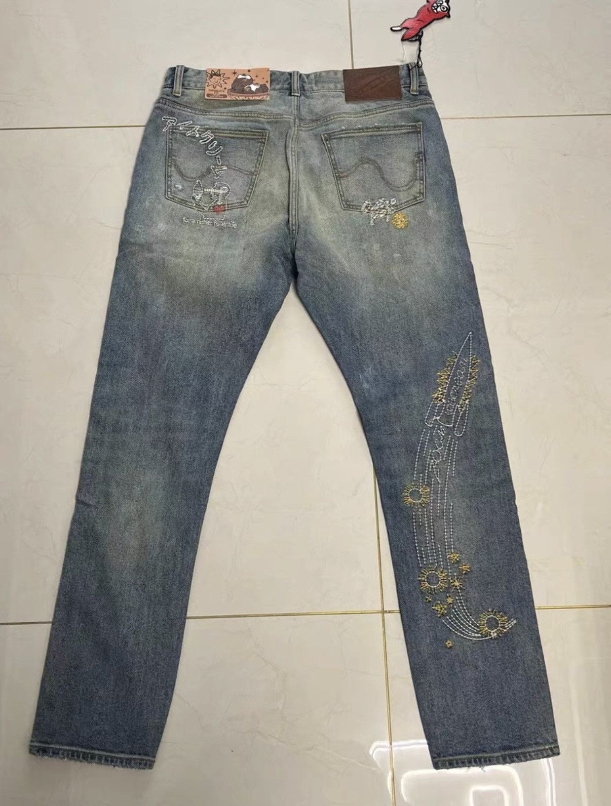Billionaire Boys Club Billionaire Boys Club ICECREAM Embroidered Flying Dog Jeans Size US 34 / EU 50 - 2 Thumbnail