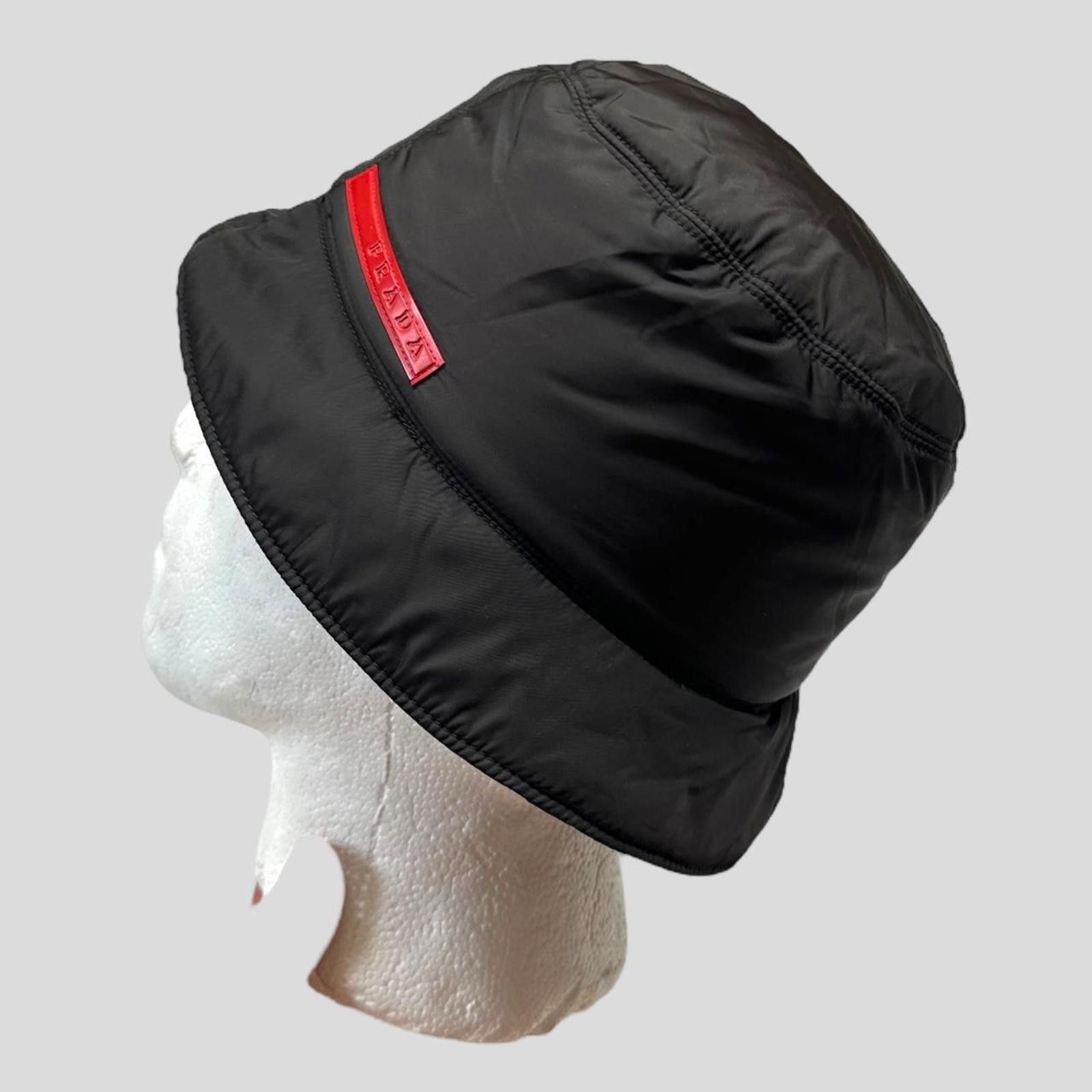 Prada Prada Sport 1999 Nylon Padded Red Tab Bucket Hat - M/L Size ONE SIZE - 1 Thumbnail