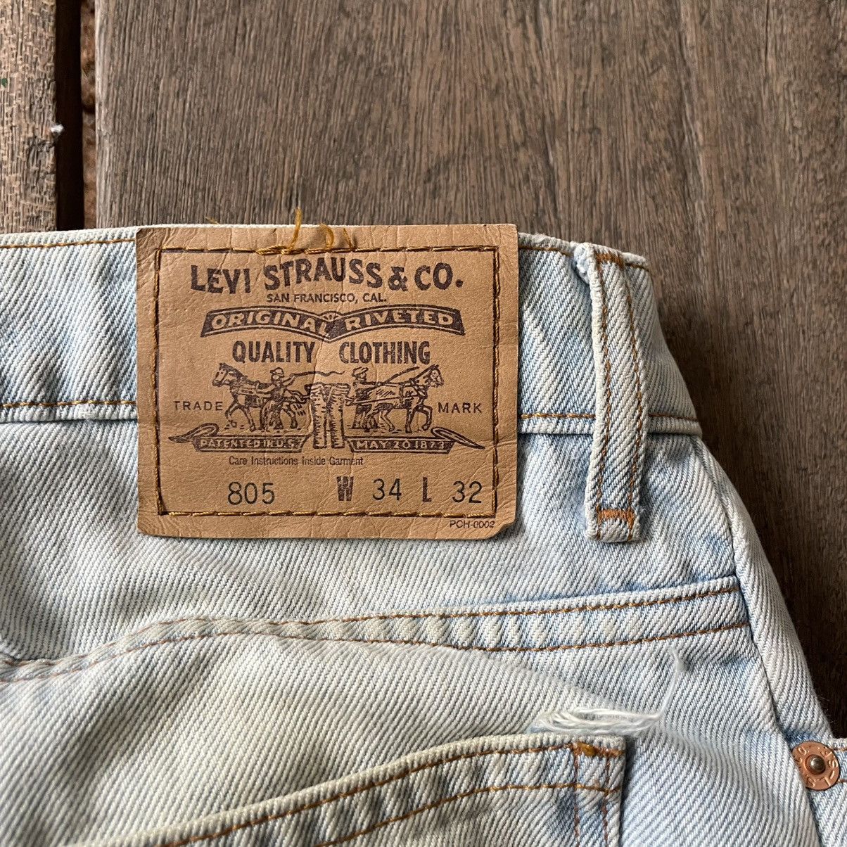 Levi's 🔥Vintage Levis 805 Orange Tab Washed Ripped Distress Jeans Size US 35 - 16 Thumbnail