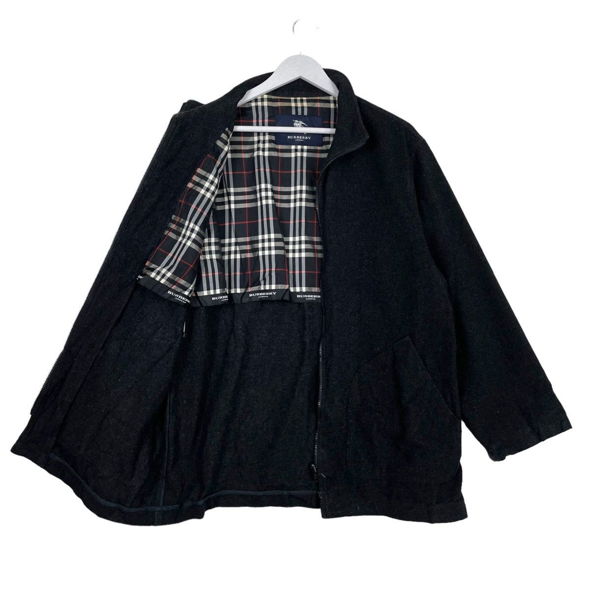 ジャケット・アウター BURBERRYS wool Harrington Jacket Wool Harrington Jacket in Brisk grey - Men | Burberry® Official