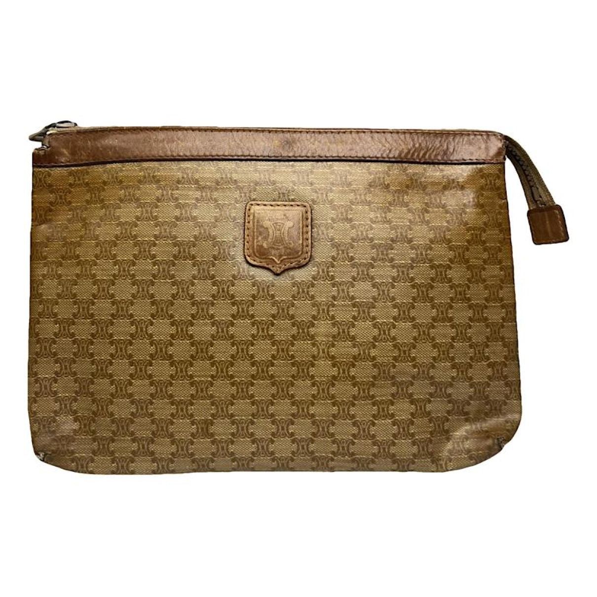 Celine Triomphe Vintage Brown Leather Clutch Bag Size ONE SIZE - 1 Thumbnail
