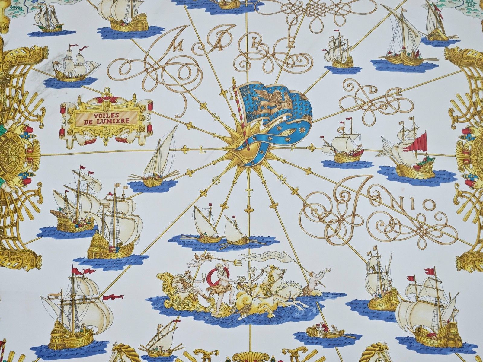Hermes HERMES Voiles De luminere Silk Scarf Size ONE SIZE - 2 Thumbnail