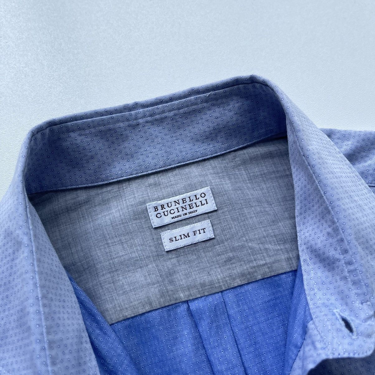 Brunello Cucinelli Brunello Cucinelli Slim Fit Cotton Button Ups Classic Shirt Size US XL / EU 56 / 4 - 9 Thumbnail
