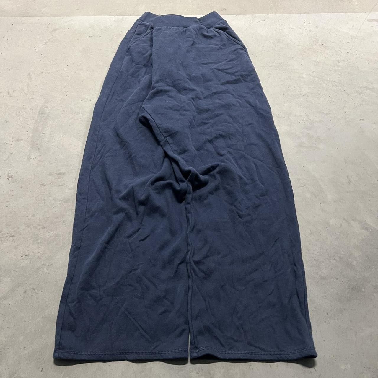 Vintage Crazy Vintage Y2K/2000s Baggy Wide Leg Navy Blue Sweatpants with adjustable waistband and pockets! Size US 38 / EU 54 - 3 Thumbnail
