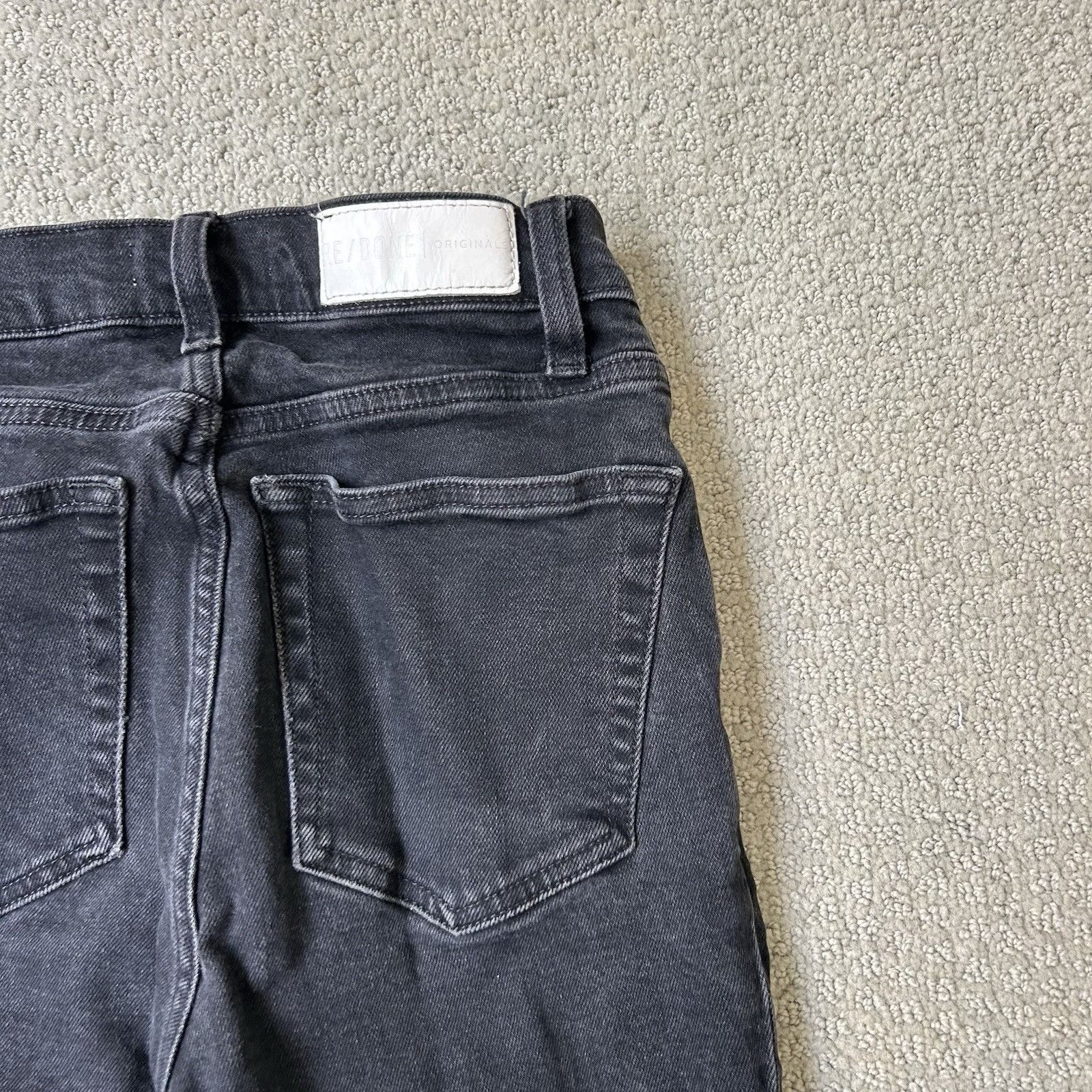 RE/DONE RE/DONE Originals High Rise Ankle Crop Jeans Black Button-Fl Size 25" / US 0 / IT 36 - 9 Thumbnail