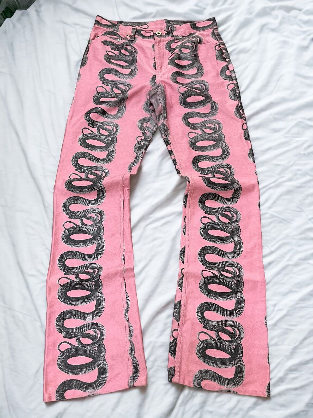 Hysteric Glamour 1990 Archive Hysteric Glamour Artisanal Snake Flared Jeans Size US 29 - 1 Thumbnail