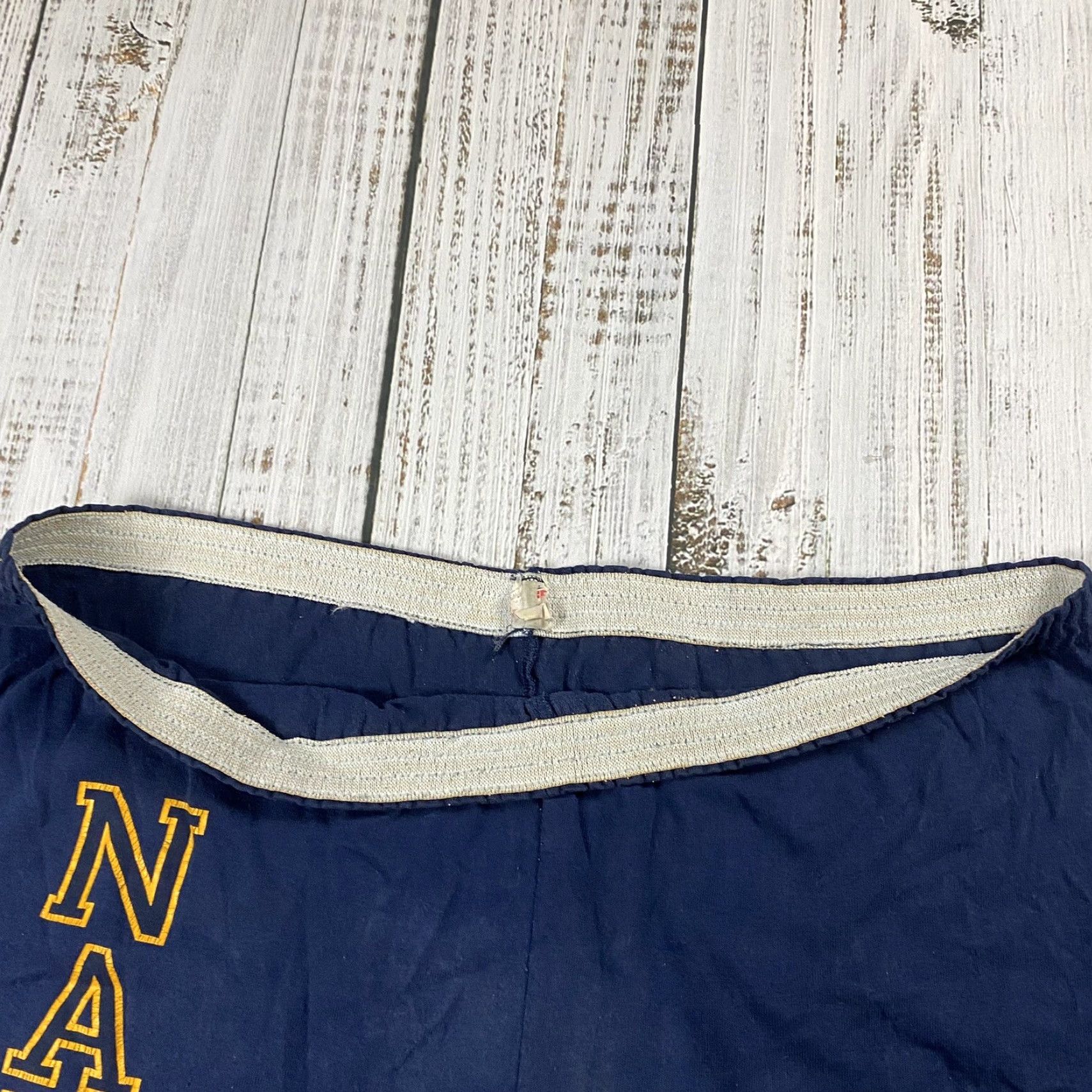 Soffe VINTAGE 90s Navy Shorts Men's 2XL Athletic Casual Made in USA Blue Cotton Blend Spellout Military Logo Size US 39 - 5 Thumbnail