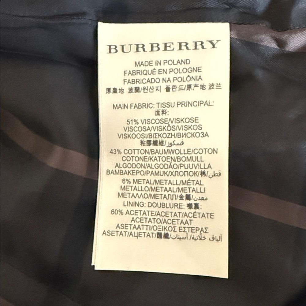 Burberry Burberry Metallic Olive Blazer US 6 Structured Jacket Size M / US 6-8 / IT 42-44 - 8 Thumbnail
