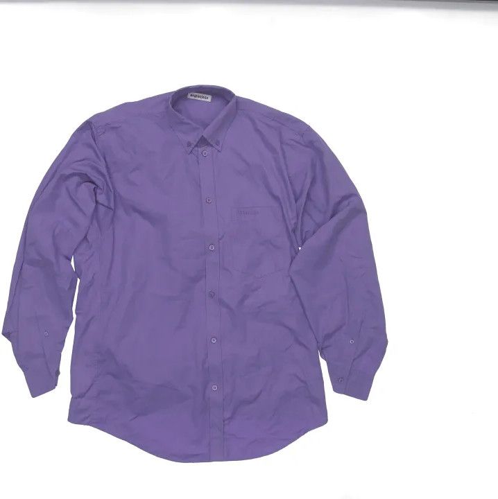 Balenciaga Balenciaga Casual Long Sleeve Shirt in Purple Size US S / EU 44-46 / 1 - 1 Thumbnail