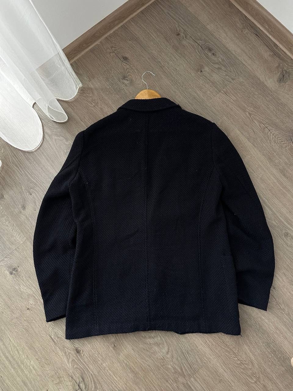 Armani Collezioni × Vintage Vintage Armani Collezioni Blue Jacquard Blazer Jacket Size 52R - 16 Thumbnail