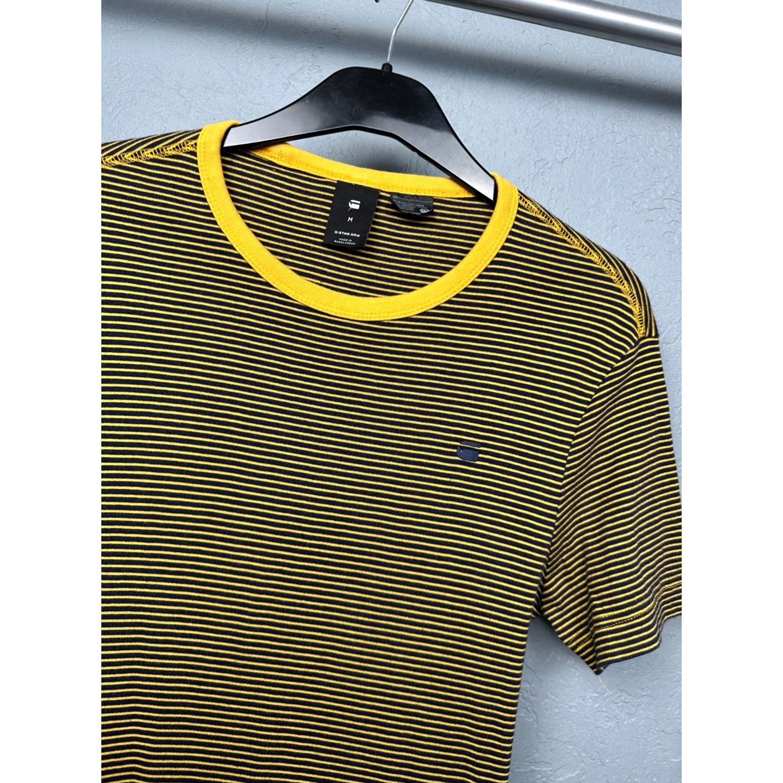 G-Star G Star Raw Mens Ciaran Stripe T-Shirt M Yellow Cotton Logo Shirt Mens XS-XL Size US M / EU 48-50 / 2 - 2 Thumbnail