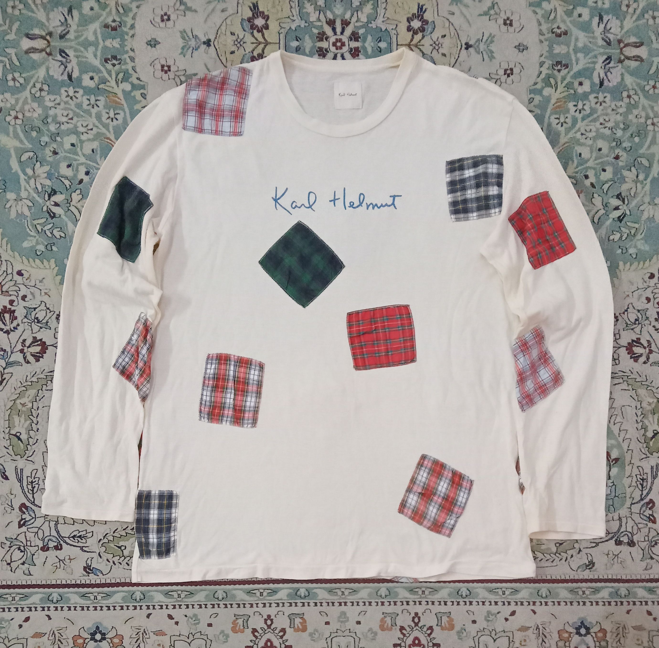 Karl Helmut Karl Helmut Centre Spell Out Patch Rare Design L/s T Shirt Size US M / EU 48-50 / 2 - 1 Thumbnail