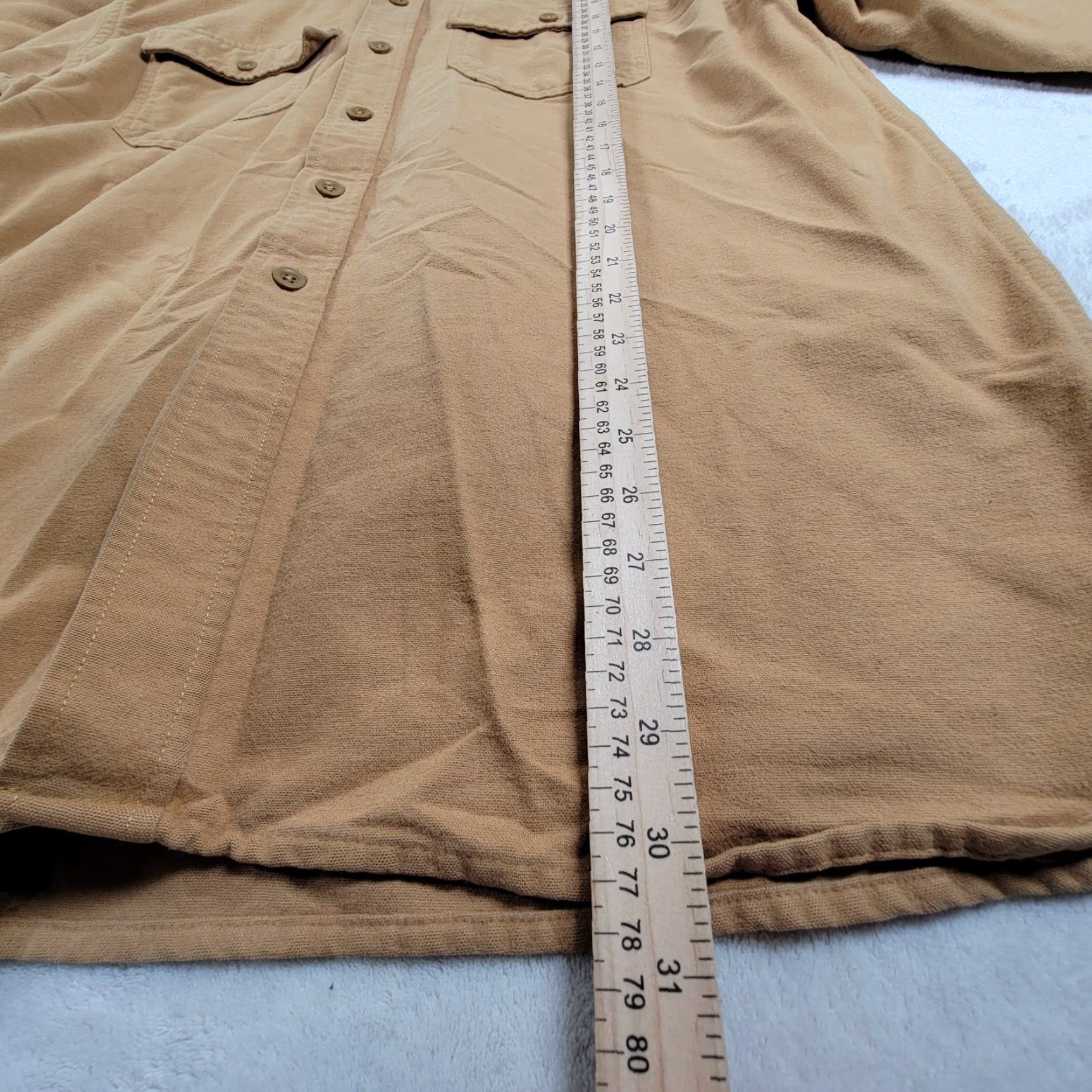 Vintage LLBEAN Workwear Fleece Lined Shirt Jacket Adult Large Tan Brown Shacket Plaid Lined 90s Grunge Retro Casual Workwear Mens Size US L / EU 52-54 / 3 - 7 Thumbnail