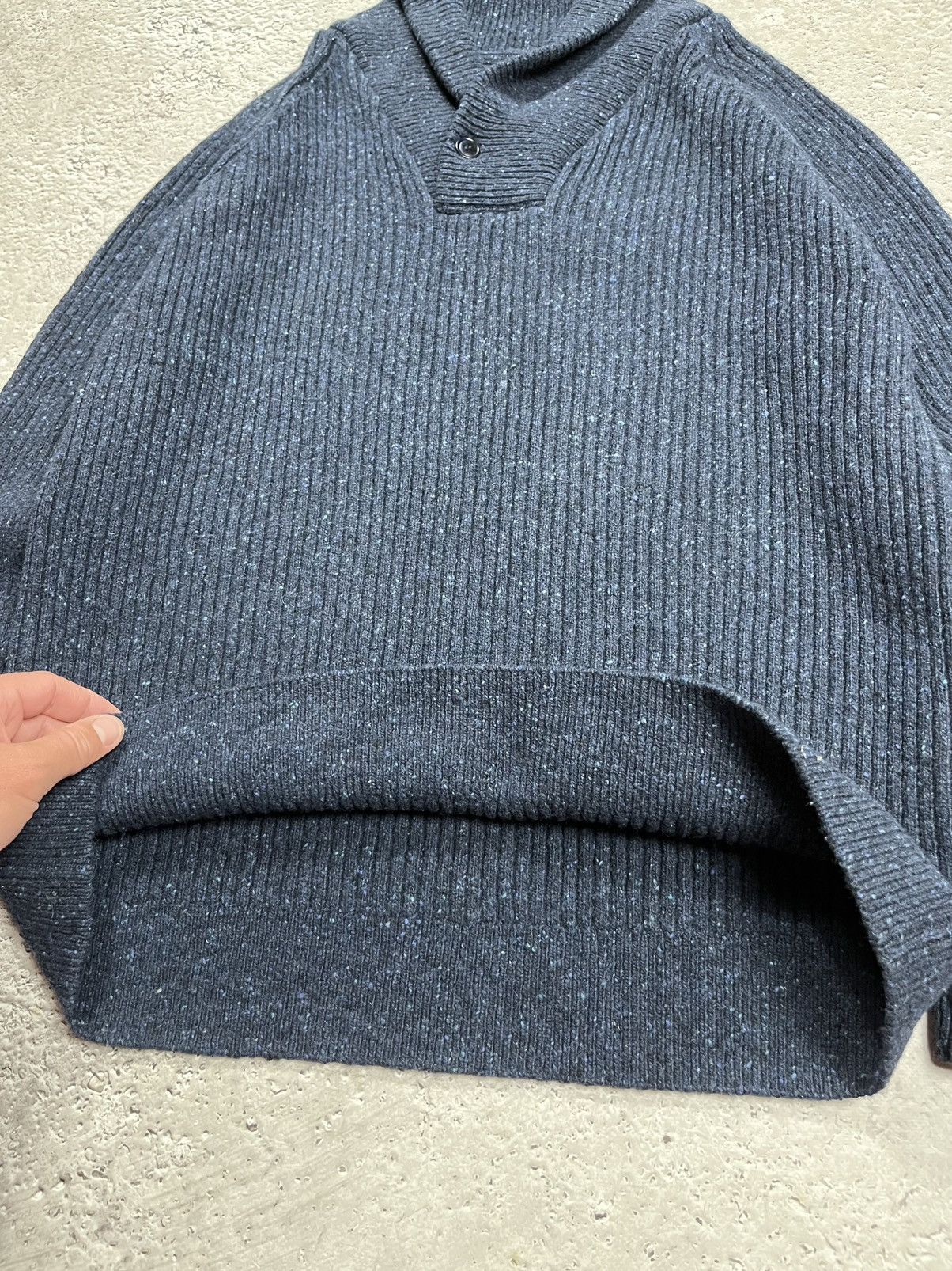 Barbour Barbour Wool Blend Ribbed Shawl Collar Sweater XL Navy Size US XL / EU 56 / 4 - 6 Thumbnail