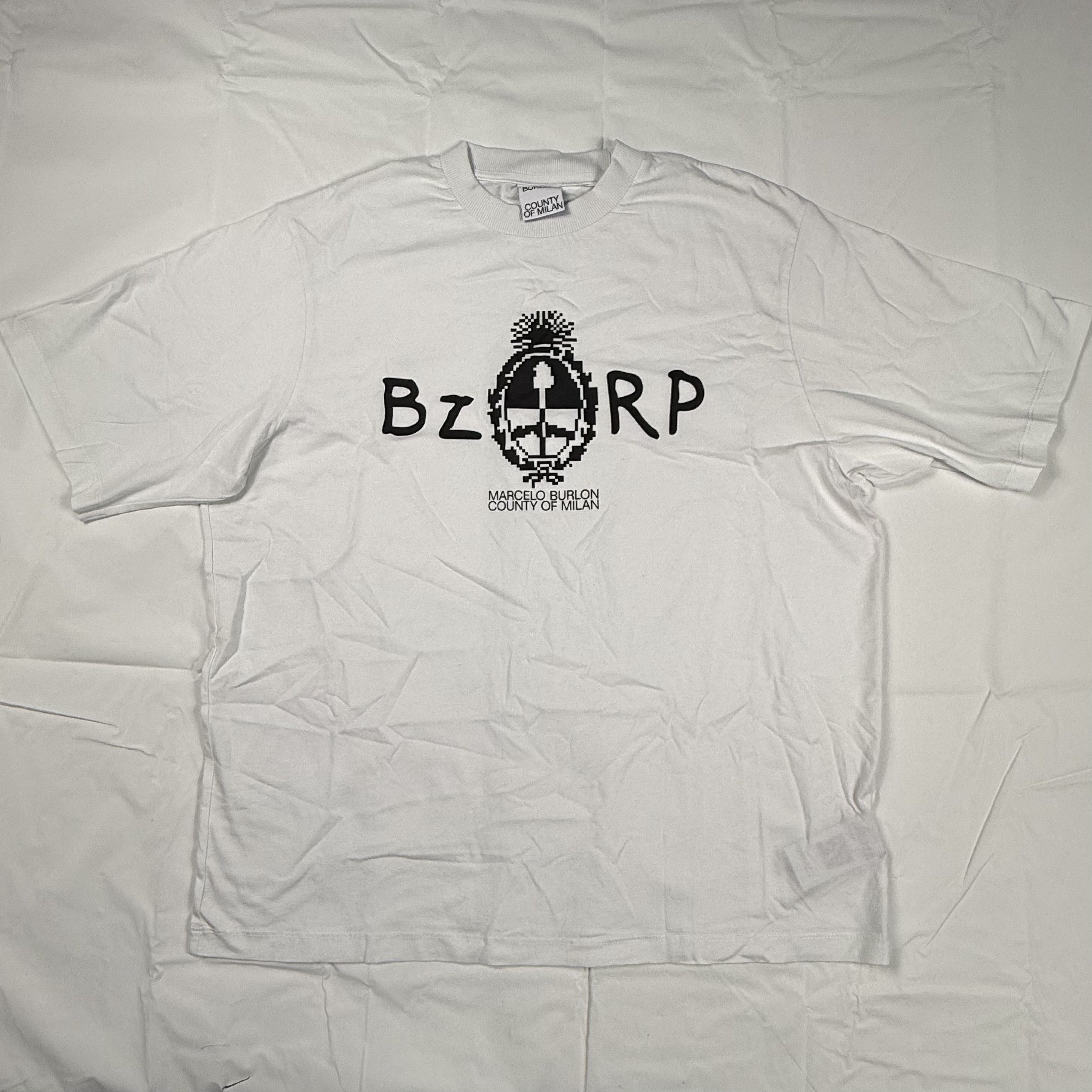 Marcelo Burlon Marcelo Burlon County of Milan BZRP Pixel White T-Shirt Size US L / EU 52-54 / 3 - 1 Thumbnail