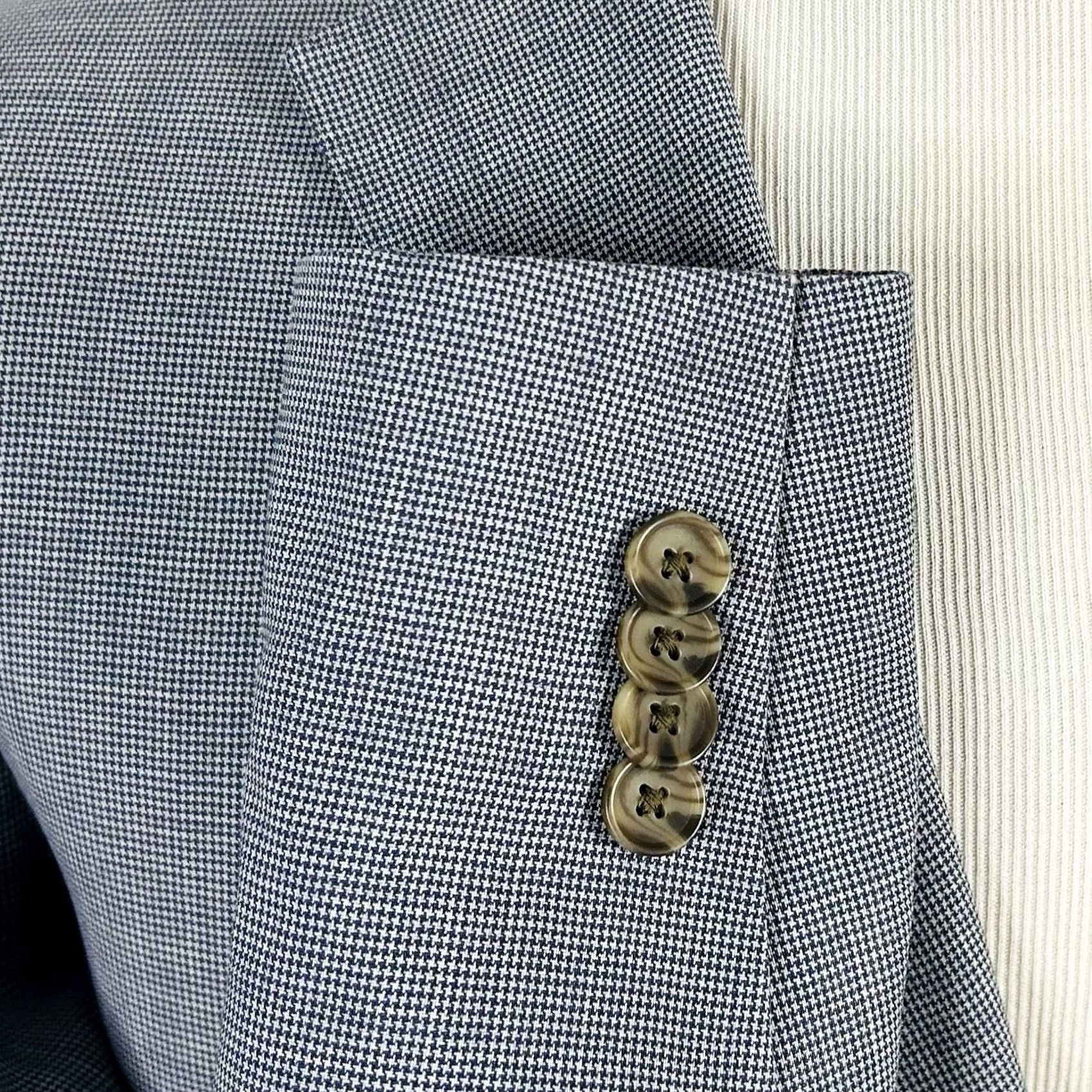 Vintage Indochino Sport Coat 42R Blue Houndstooth Wool Two Button Vented Size US XS / EU 42 / 0 - 5 Thumbnail