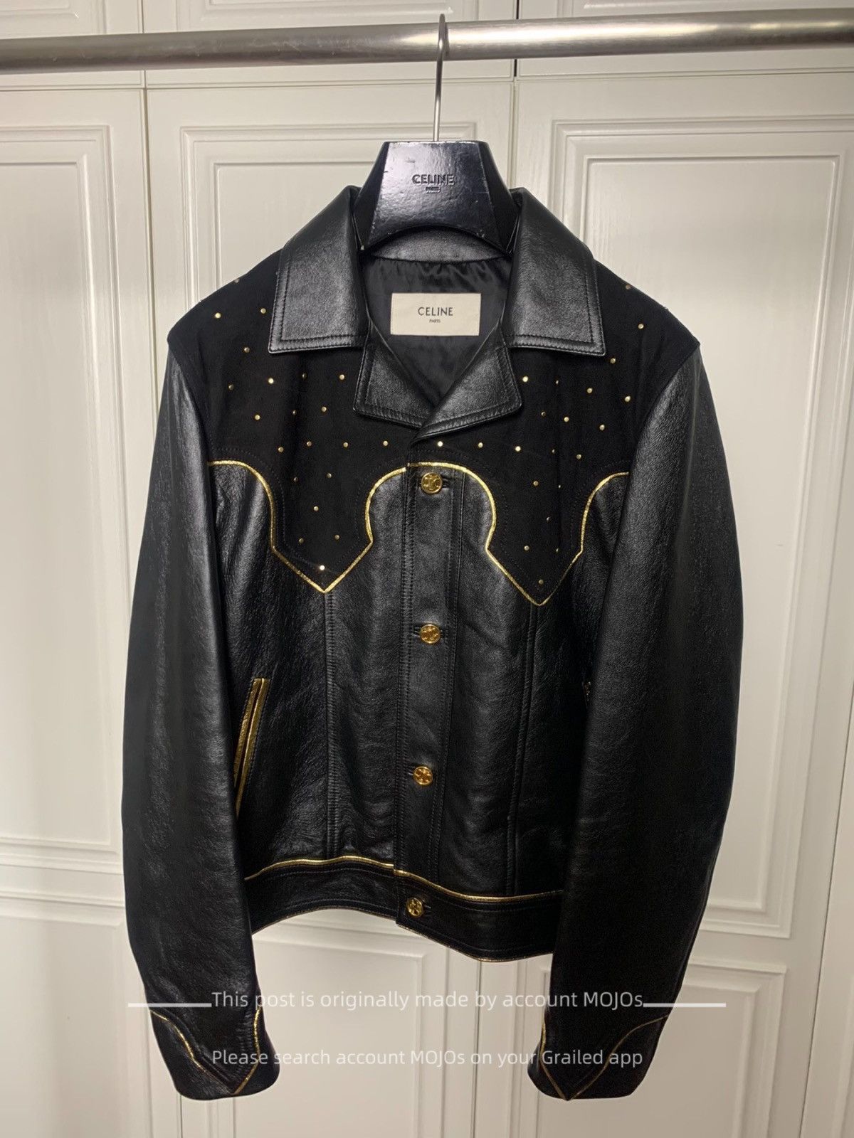 Celine × Hedi Slimane CELINE Western Lambskin Leather Jacket