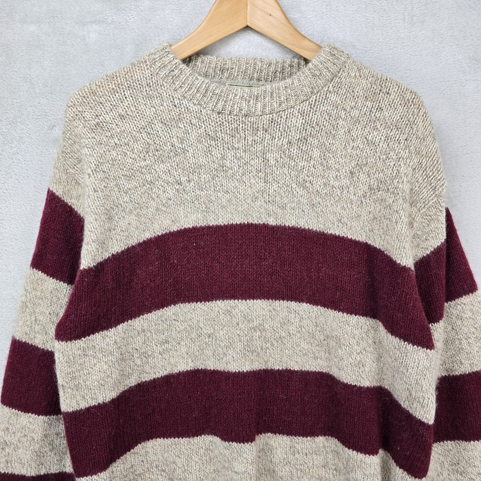 L.L. Bean Vintage L.L. Bean Wool Sweater Large Beige 80s USA Cottage Size US L / EU 52-54 / 3 - 3 Thumbnail