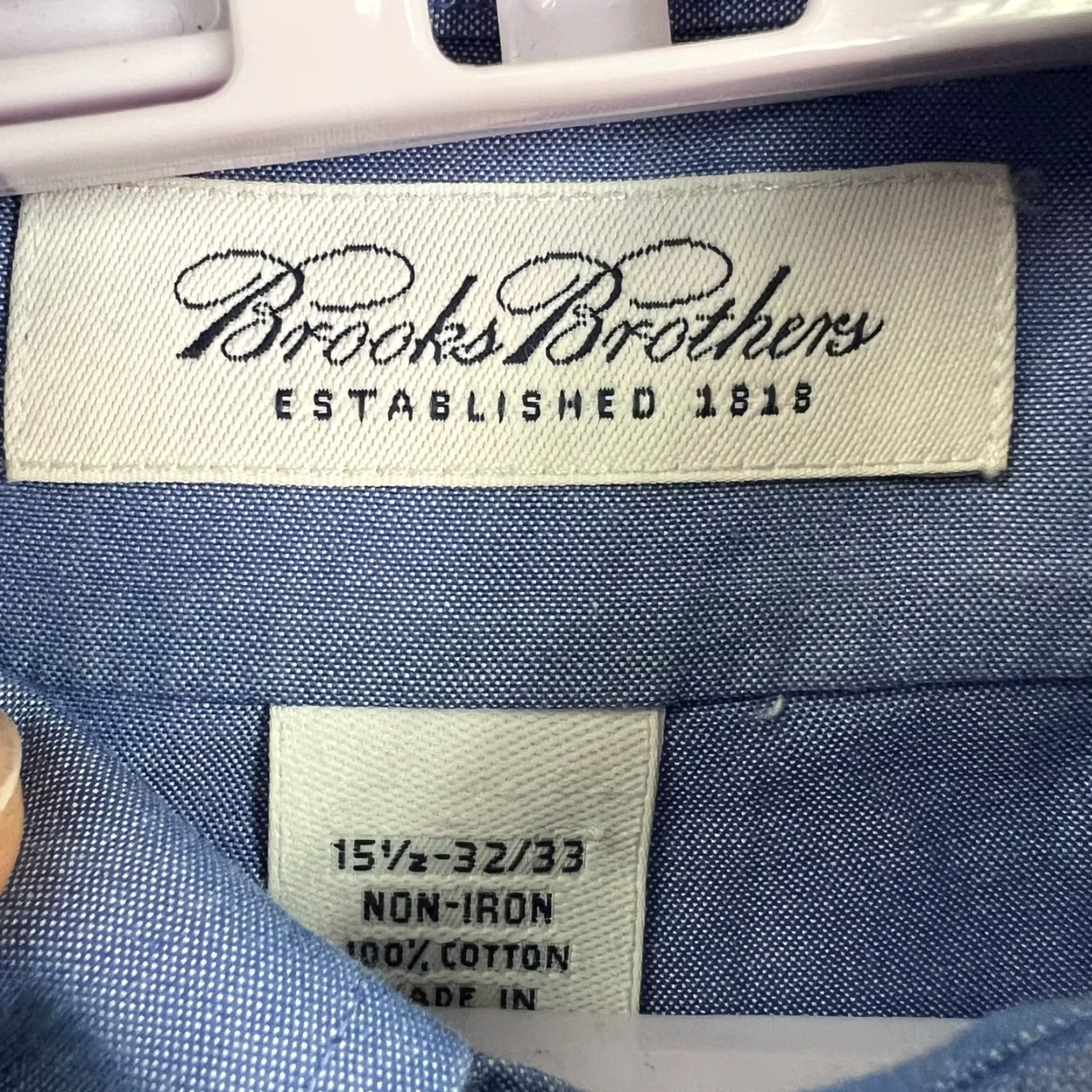 Brooks Brothers Brooks Brothers Non-Iron Long Sleeve Button-Down Shirt Mens Size 15.5 x 33 Classic Blue Size US M / EU 48-50 / 2 - 4 Thumbnail