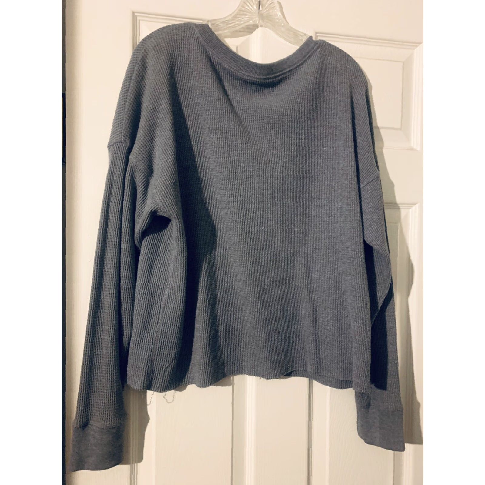 Abercrombie & Fitch Abercrombie & Fitch Women's Open Knit Sweater Size L Grey Long Sleeve Pullover Size L / US 10 / IT 46 - 4 Thumbnail