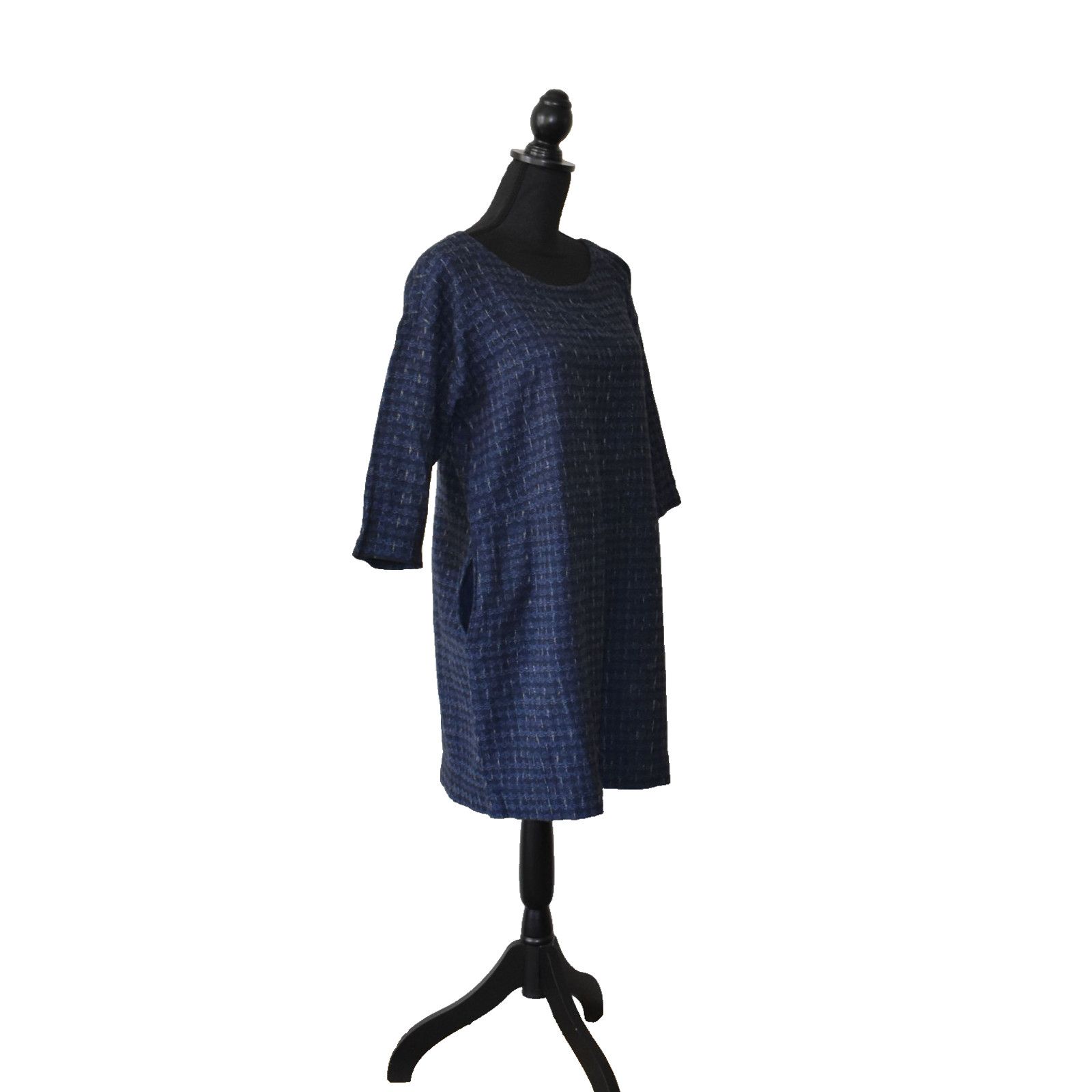 Eileen Fisher NEW EILEEN FISHER Cotton Shizuku Jacquard Scoop Neck Dress S Size S / US 4 / IT 40 - 2 Thumbnail