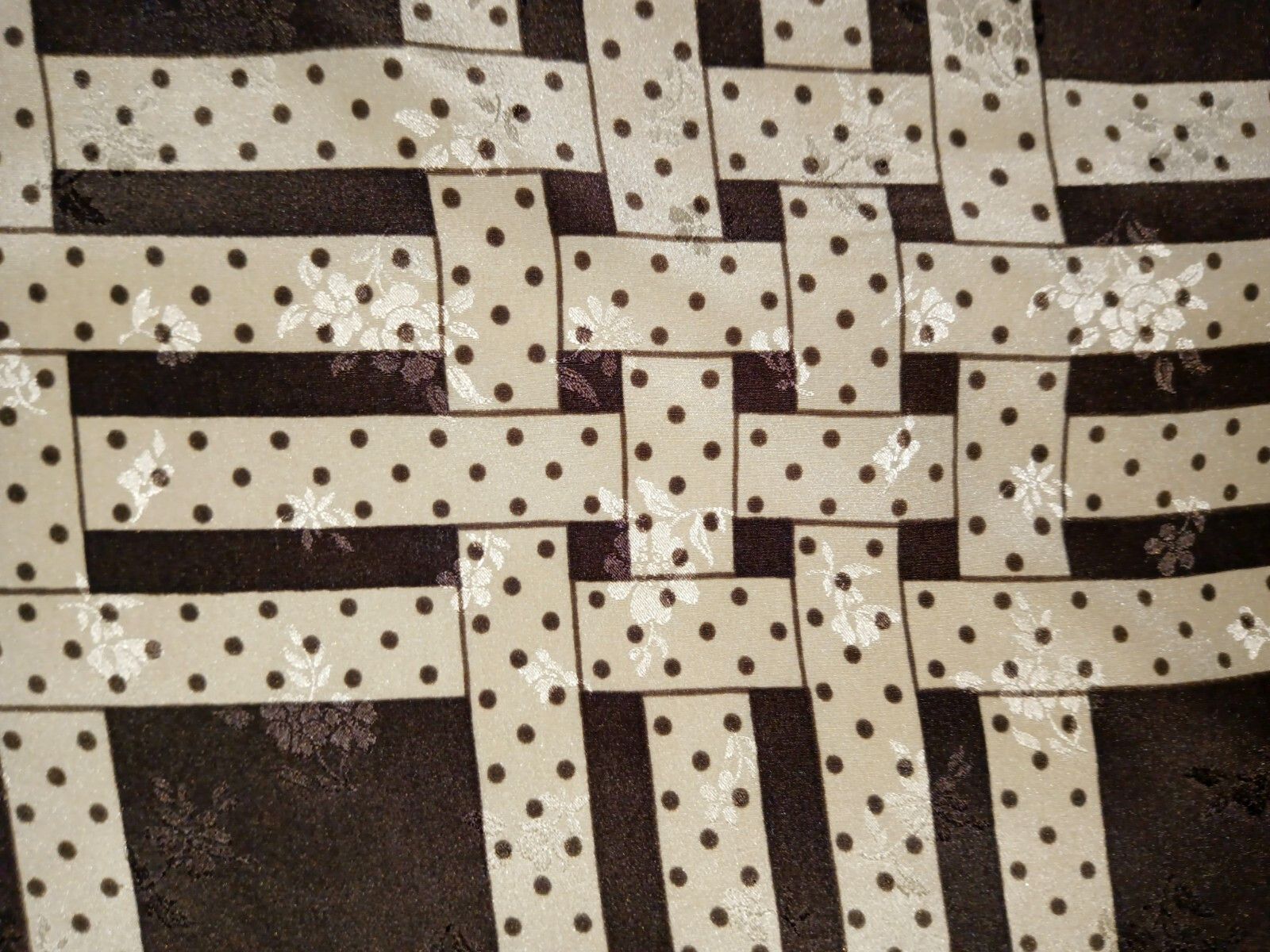 Lanvin LANVIN Paris France Geometric Brown Beige Silk Scarf Size ONE SIZE - 4 Thumbnail