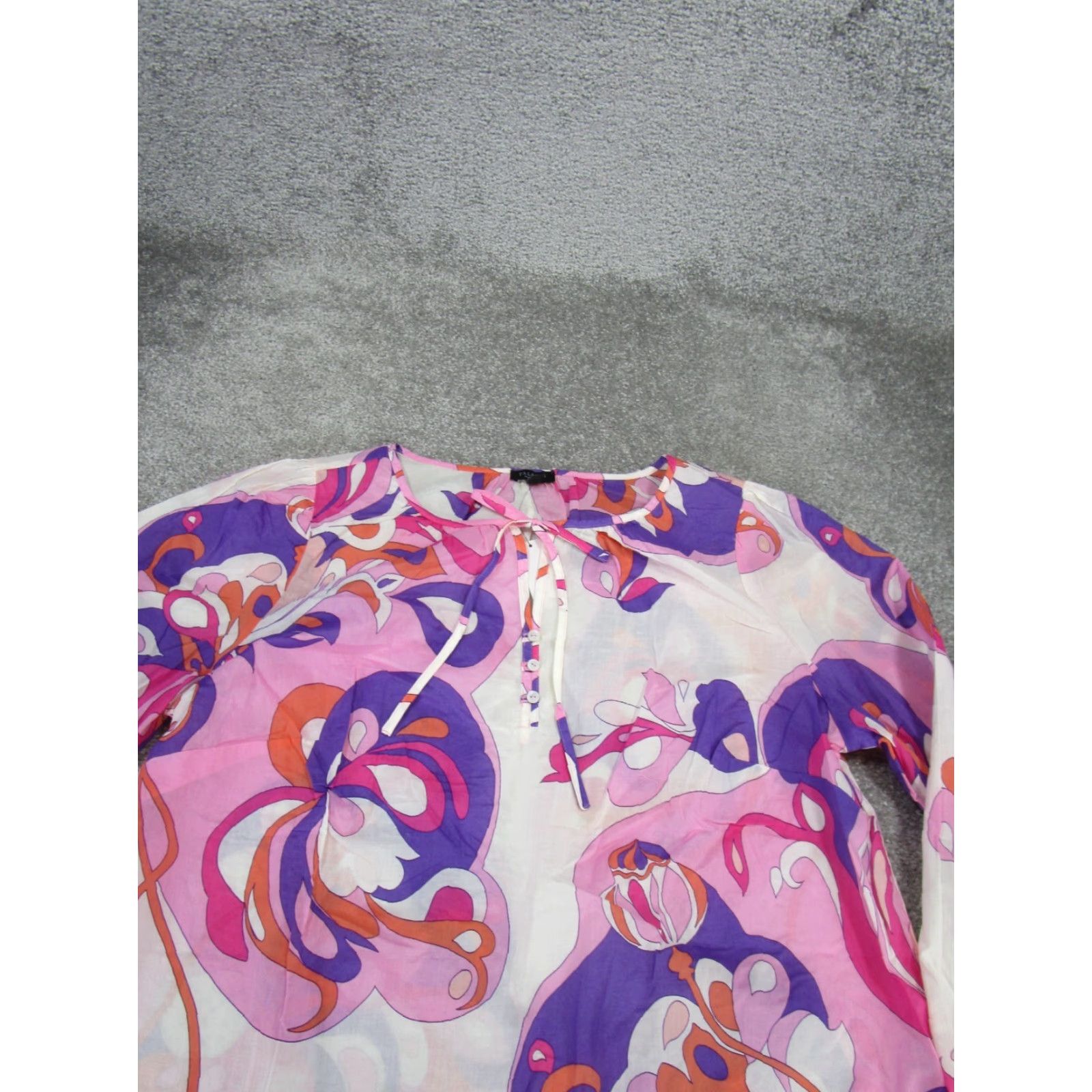 Talbots VINTAGE Talbots Blouse Shirt Womens Petites Long Sleeve Cotton Floral Pink 90s Casual Womens Size XL / US 12-14 / IT 48-50 - 2 Thumbnail