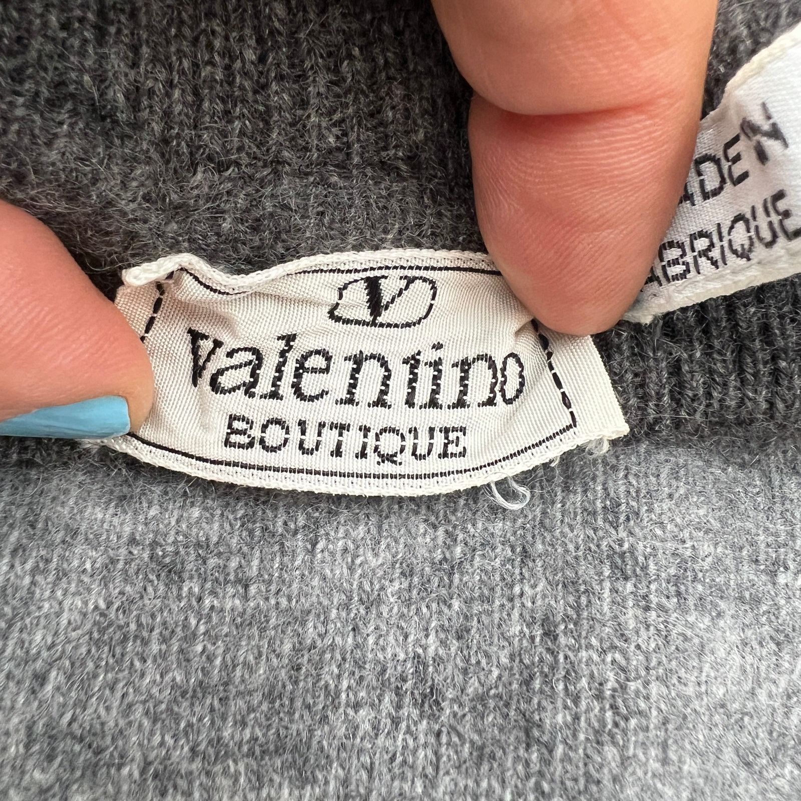 Valentino Vintage 80s Valentino Cashmere Turtleneck Gray Sweater Size S / US 4 / IT 40 - 3 Thumbnail
