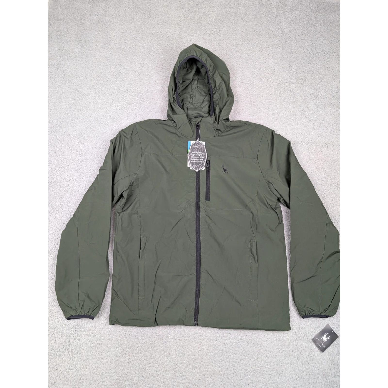 Spyder Spyder Jacket Mens M Olive Spyder Lite Hooded Hydroweb Proweb Flexweb New Size US M / EU 48-50 / 2 - 2 Thumbnail