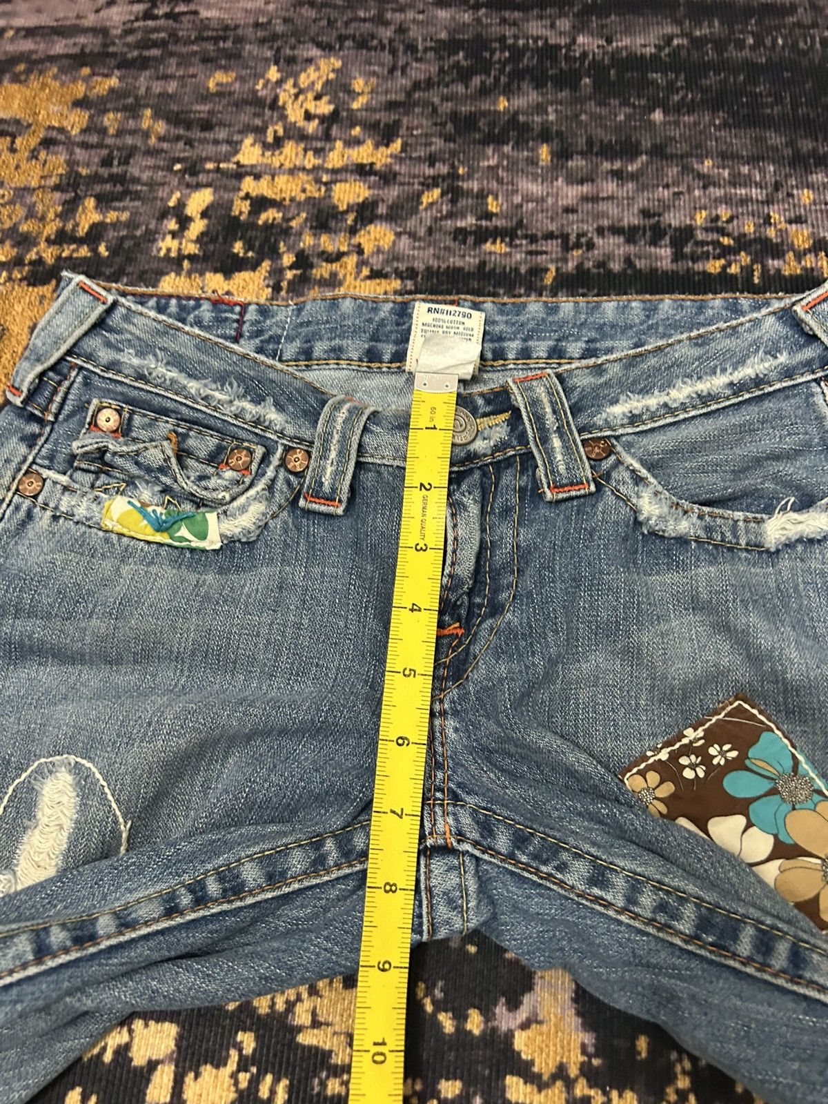 True Religion True Religion Patch work Spiral Flare Jeans Size US 27 - 18 Thumbnail