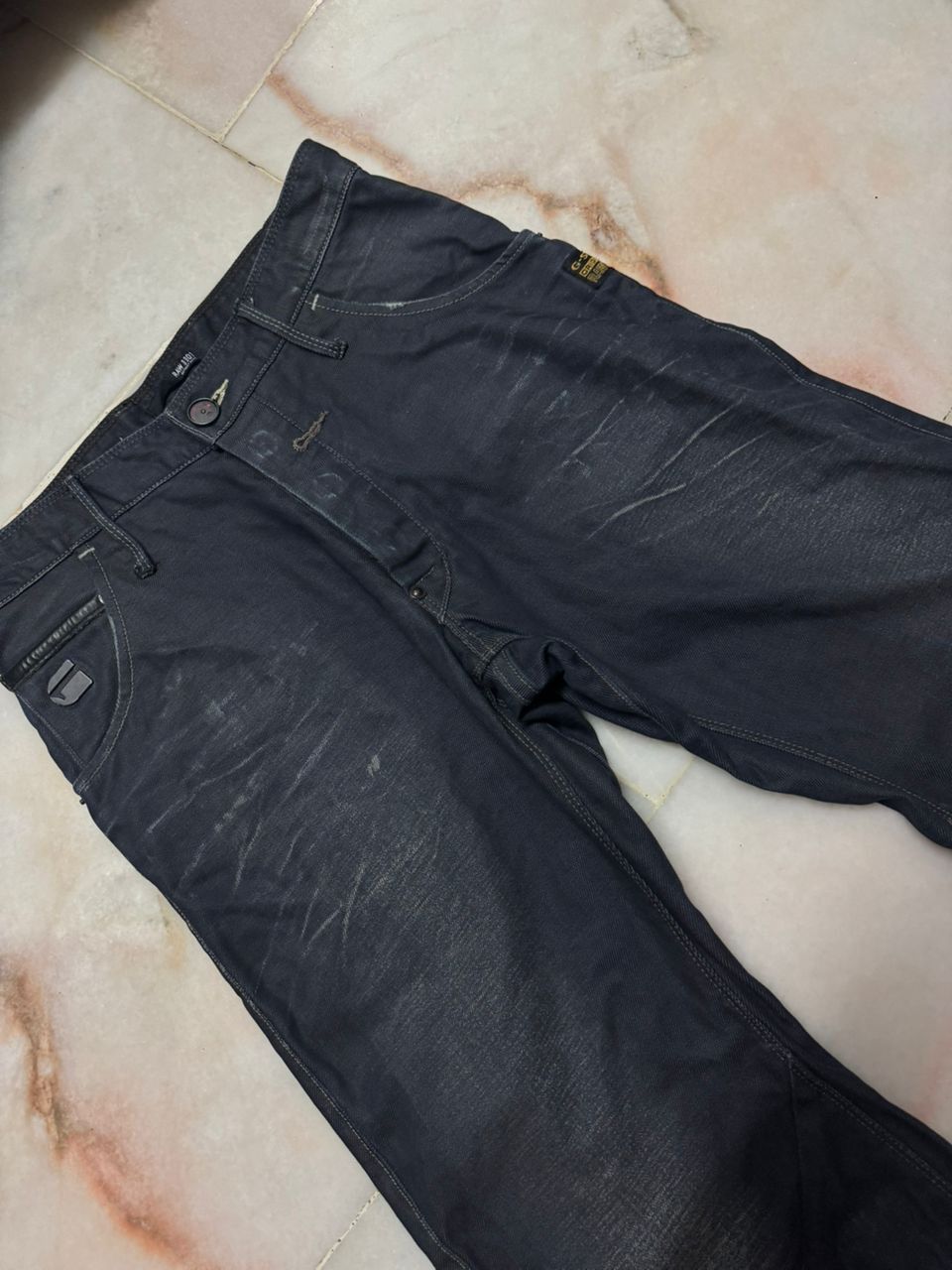 G-Star 💥3D Powell💥90s Style G Star Raw Mudwash Black Denim Sick Size US 27 - 6 Thumbnail