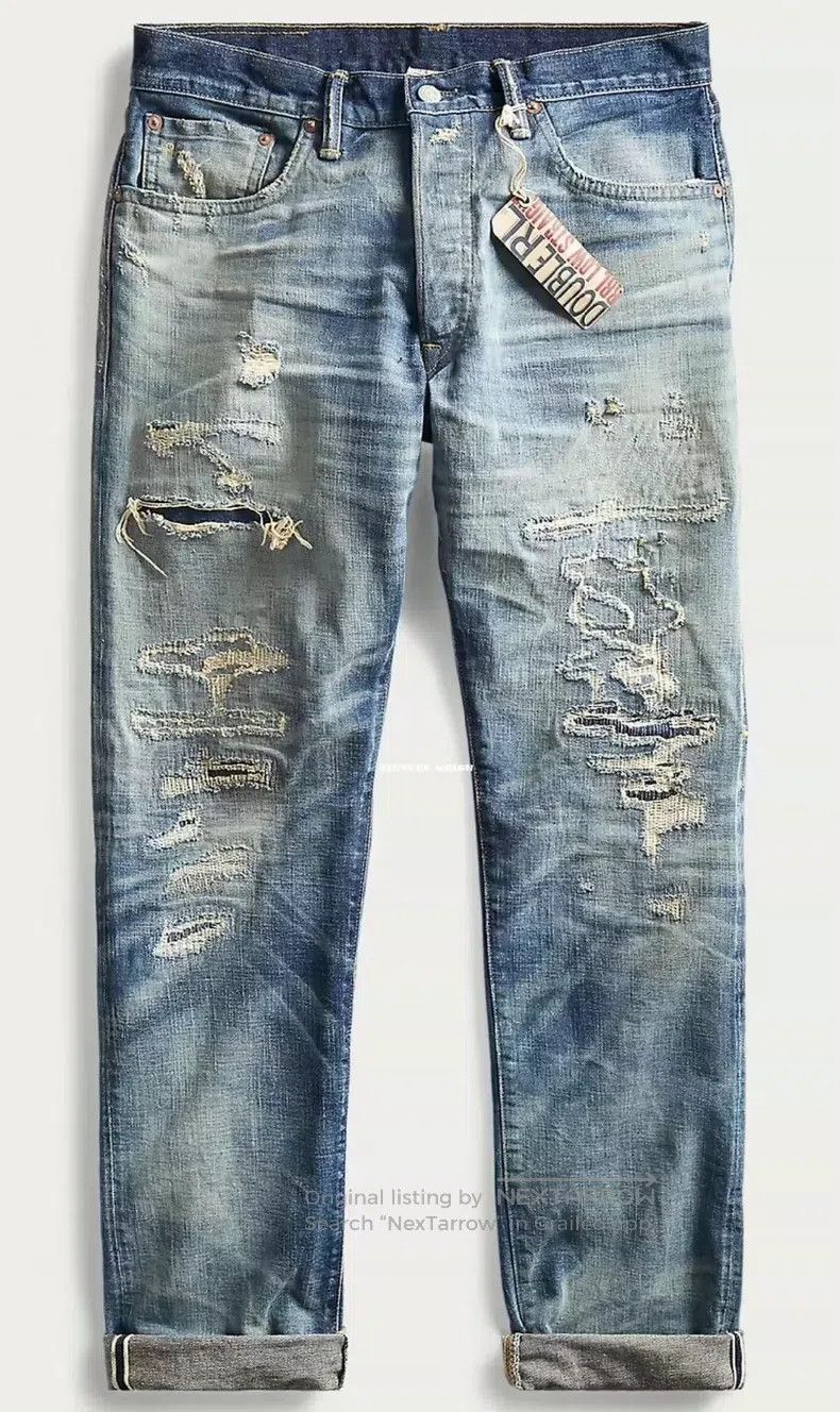 RRL Ralph Lauren RRL Ralph Lauren 2018 vintage distressed low waisted strai Size US 32 / EU 48 - 1 Thumbnail