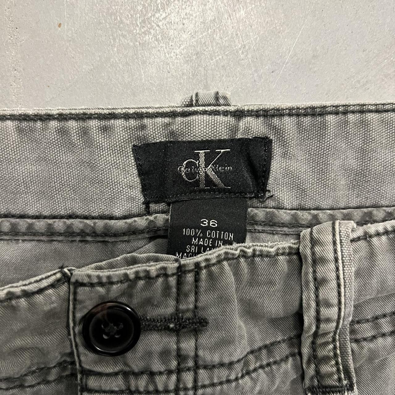 Calvin Klein Crazy Vintage Y2K/2000s Baggy Grunge Skater Style Calvin Klein grey Cargo Pants! Size US 36 / EU 52 - 5 Thumbnail