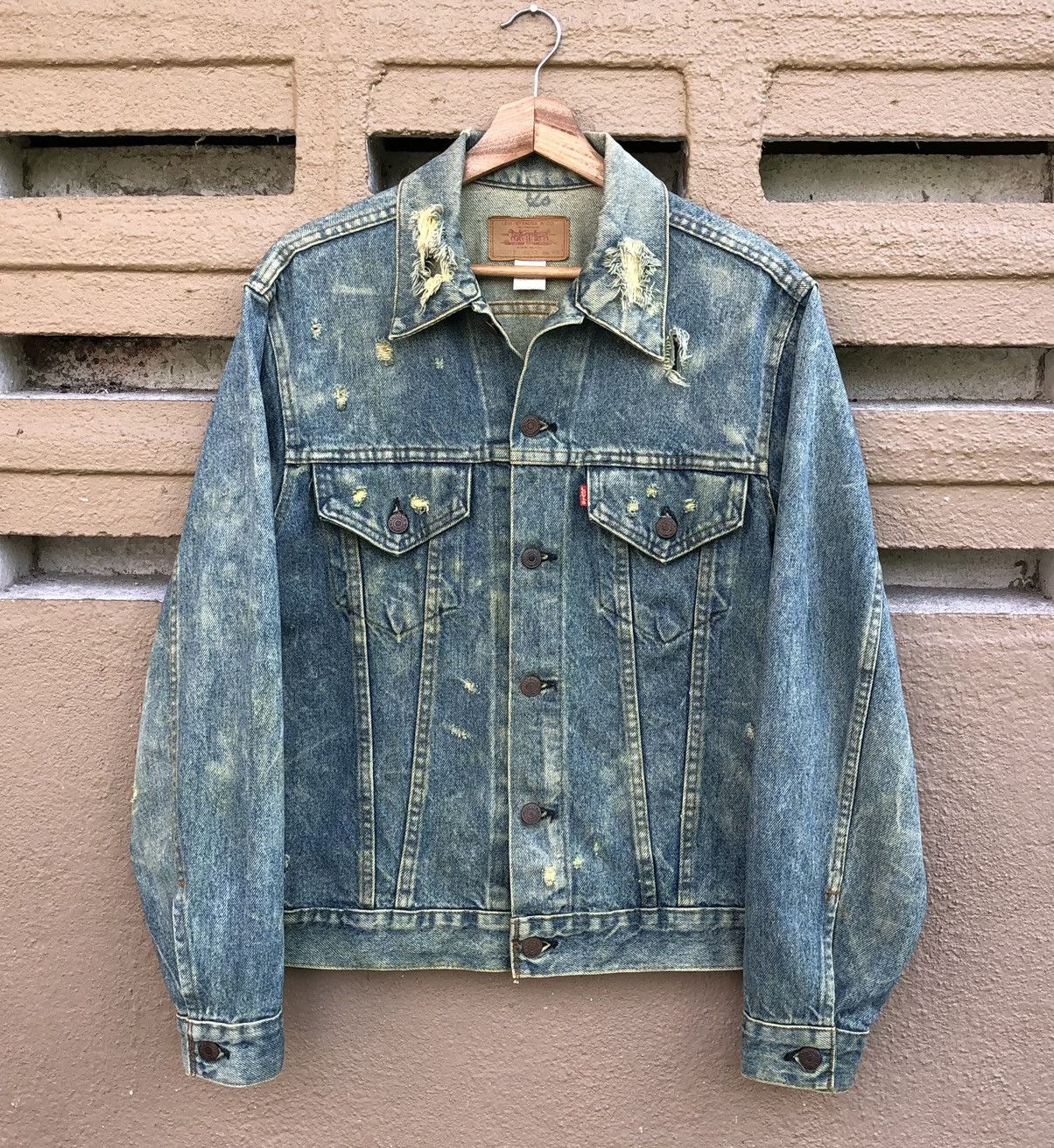 Levi's Vintage Clothing Vintage 80s Levis THRASHED Trucker Jacket Made In USA 🇺🇸 Size US M / EU 48-50 / 2 - 6 Thumbnail