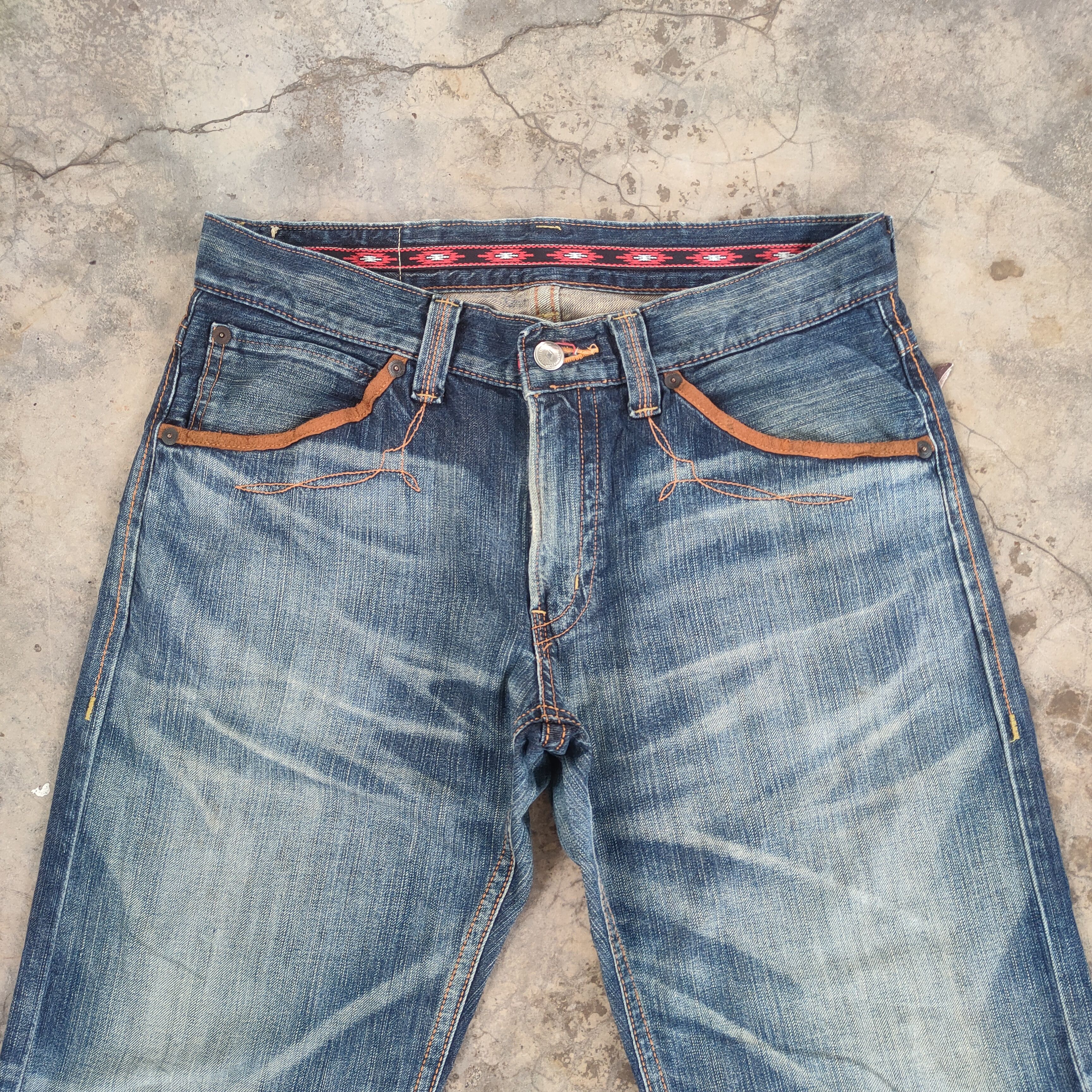 Edwin W36 VINTAGE EDWIN XV MUD WASHED RIPPED JEANS DENIM PANTS Size US 36 / EU 52 - 4 Thumbnail