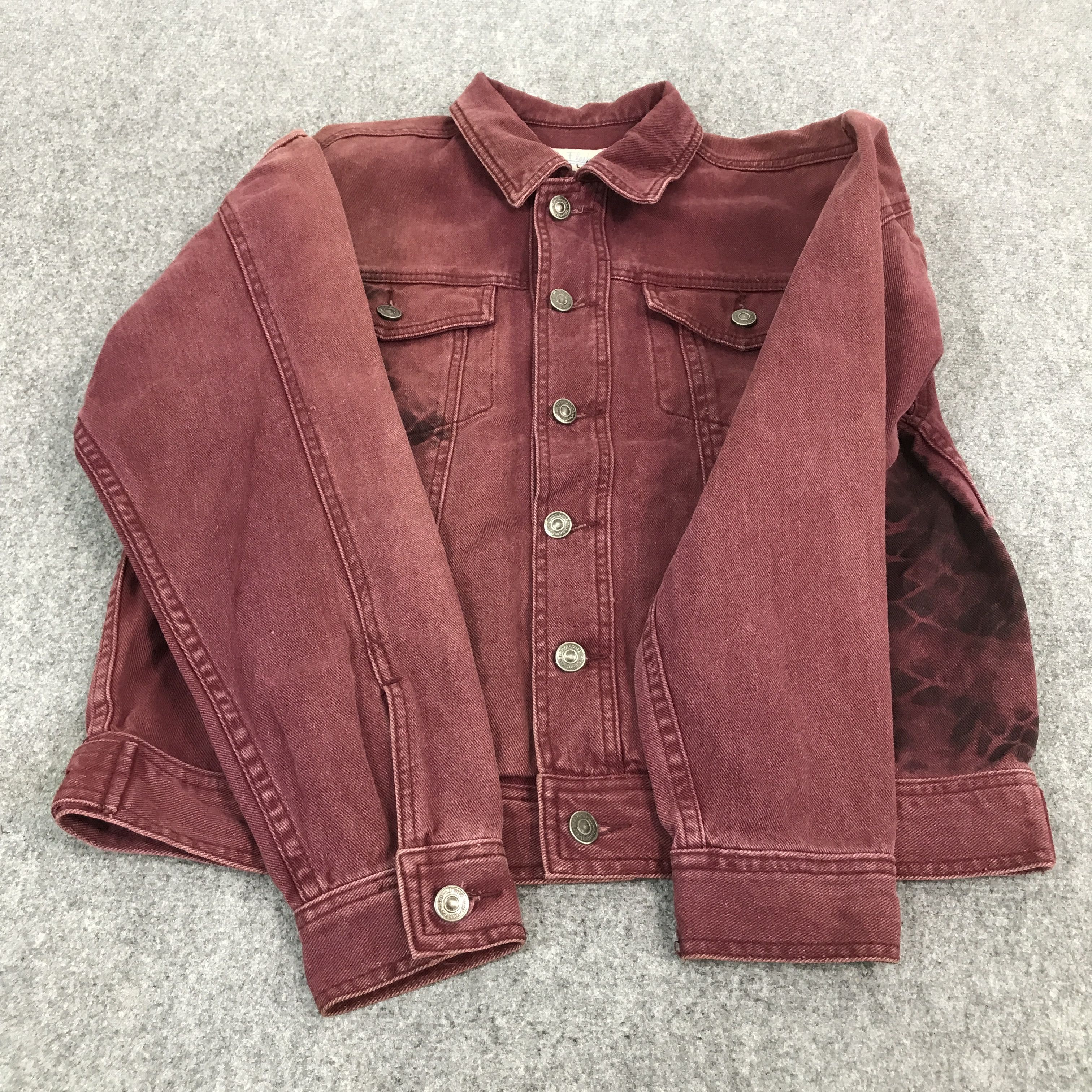 Japanese Brand JAPAN A.FLASH RED FADED BUTTON DENIM JACKET Size US M / EU 48-50 / 2 - 8 Thumbnail