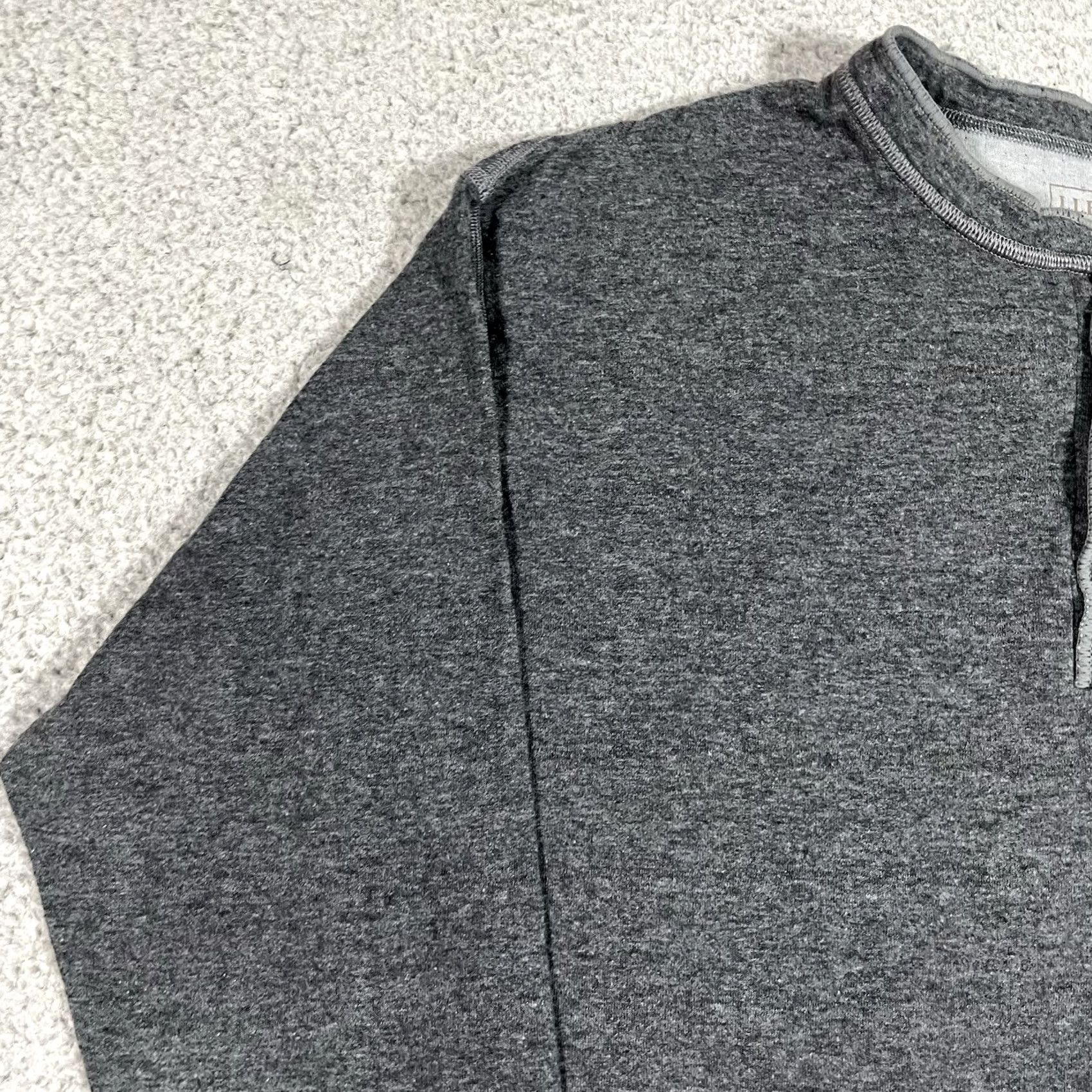 Vintage LL Bean Shirt Mens XL Gray Henley River Driver Wool Long Sleeve Thermal 2 Layer 90s Classic Outdoor Preppy Mens Size US XL / EU 56 / 4 - 7 Thumbnail