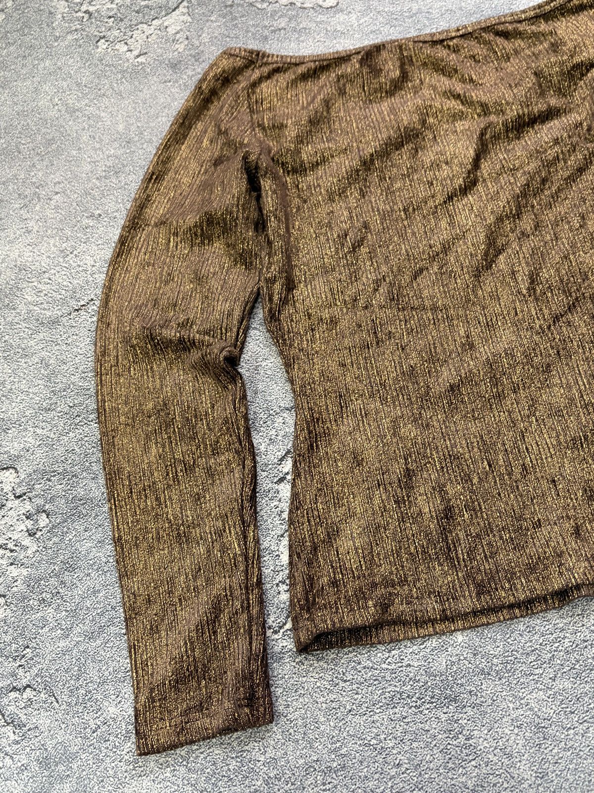 Vintage Etincelle Couture Paris Gold Lurex Shimmer Top France T2 Size S / US 4 / IT 40 - 6 Thumbnail