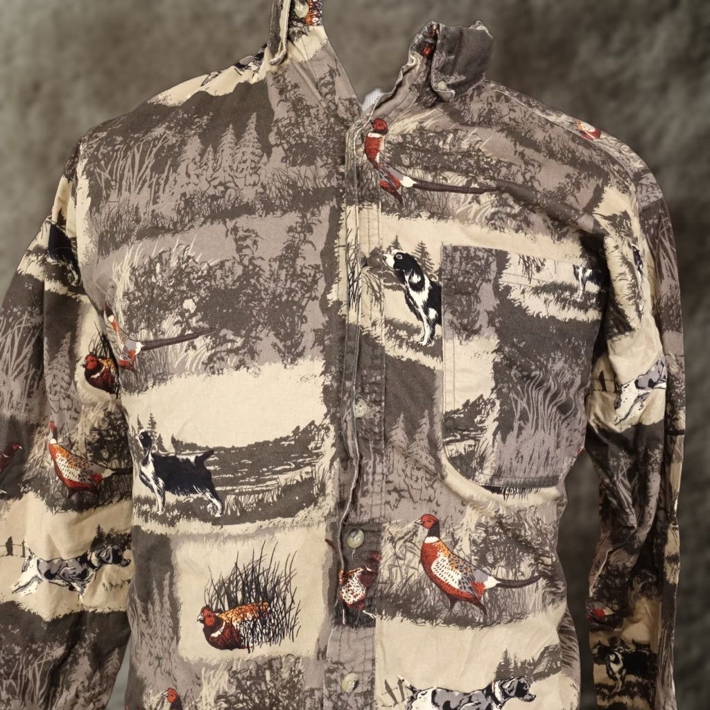 Alife OUTDOOR LIFE Animal Print Button-Up Shirt Mens M Multicolor Long Sleeve Casual Size US M / EU 48-50 / 2 - 1 Thumbnail