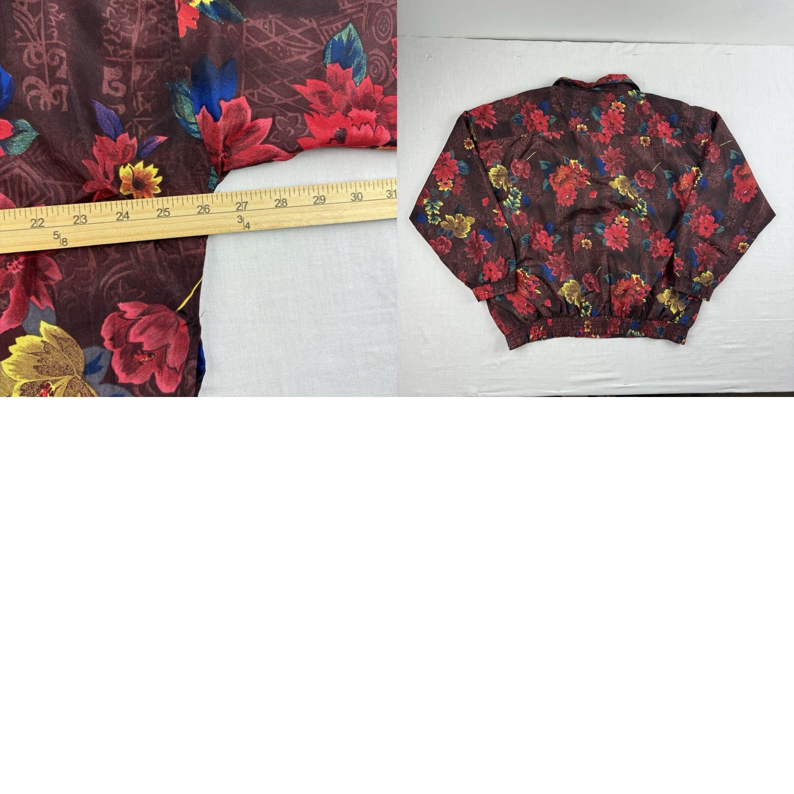 Vintage VINTAGE Kaktus Floral Windbreaker Jacket Womens XL Red 1980s Collar Full Zip 90s Retro Flower Windbreaker Jacket Womens XL Red Kaktus Size XL / US 12-14 / IT 48-50 - 8 Thumbnail