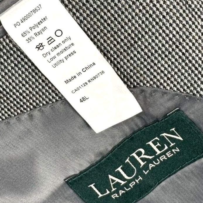 Ralph Lauren Lauren Ralph Lauren Blazer Mens 48L Grey Nailshead Tuxedo 2-Button Sport Coat Size 48R - 4 Thumbnail