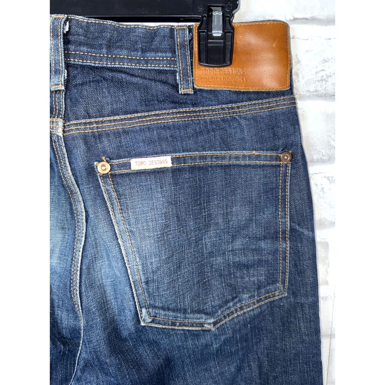 Topo Designs Topo Designs Men’s Blue Jeans Straight Denim Button Fly 28 x 33.5 USA Regular 5-Pocket Size US 28 / EU 44 - 6 Thumbnail