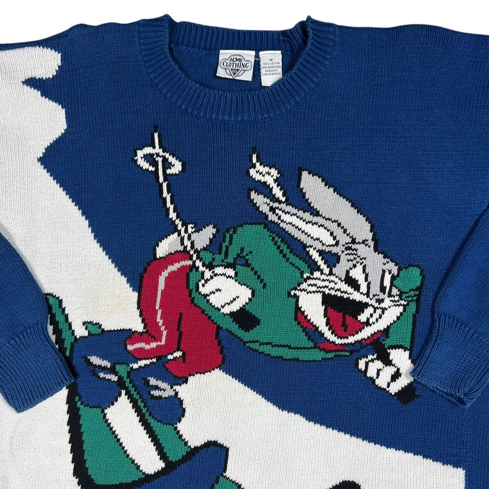 Acme Clothing × Vintage × Warner Bros Vintage Acme Clothing Looney Tunes Bugs Bunny skiing sweater Size US M / EU 48-50 / 2 - 2 Thumbnail