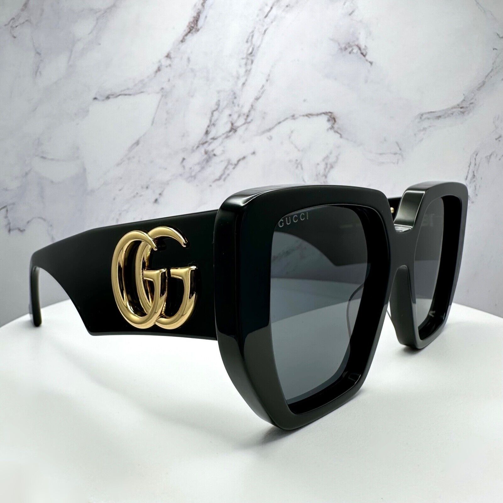 Gucci New GUCCI Sunglasses Black Gold Size ONE SIZE - 15 Thumbnail