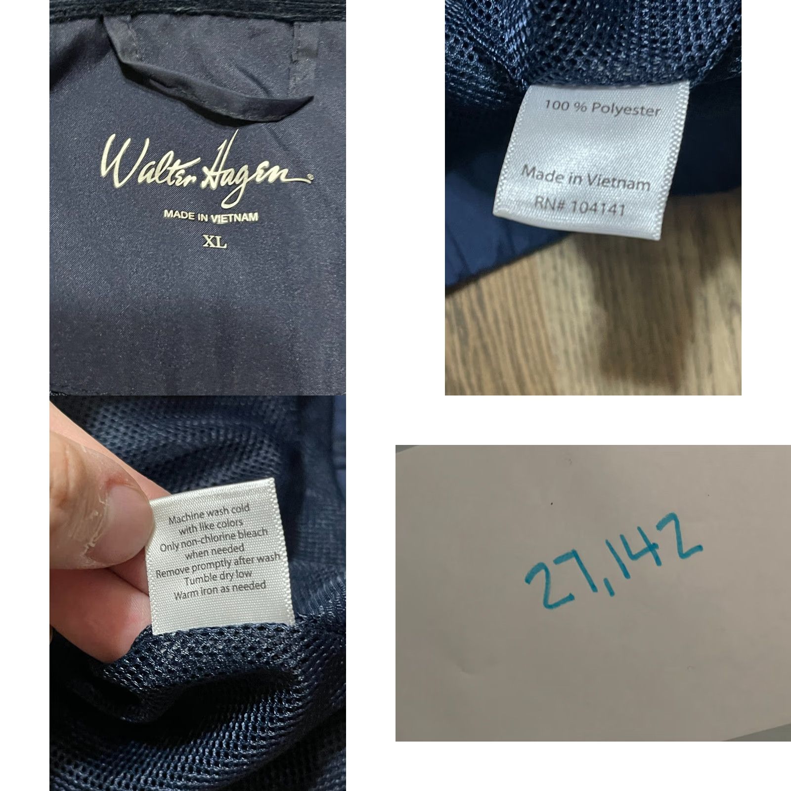 Vintage Walter Hagen Jacket, Men's XL, Blue, 1/4 Zip, Pullover Windbreaker, Jacket, Windbreaker, Walter Hagen, Mens, Size XL Size US XL / EU 56 / 4 - 8 Thumbnail