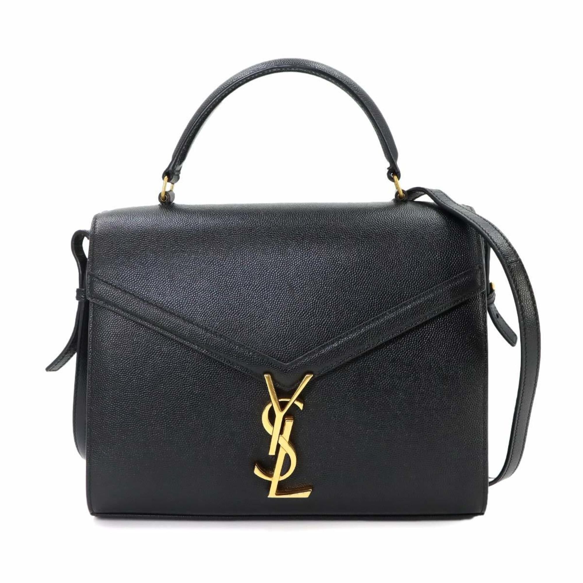 Saint Laurent Paris Saint Laurent Cassandra Medium 2-way Hand/Shoulder Handbag, Leather, Black, 623931, Gold Hardware. Size ONE SIZE - 1 Thumbnail