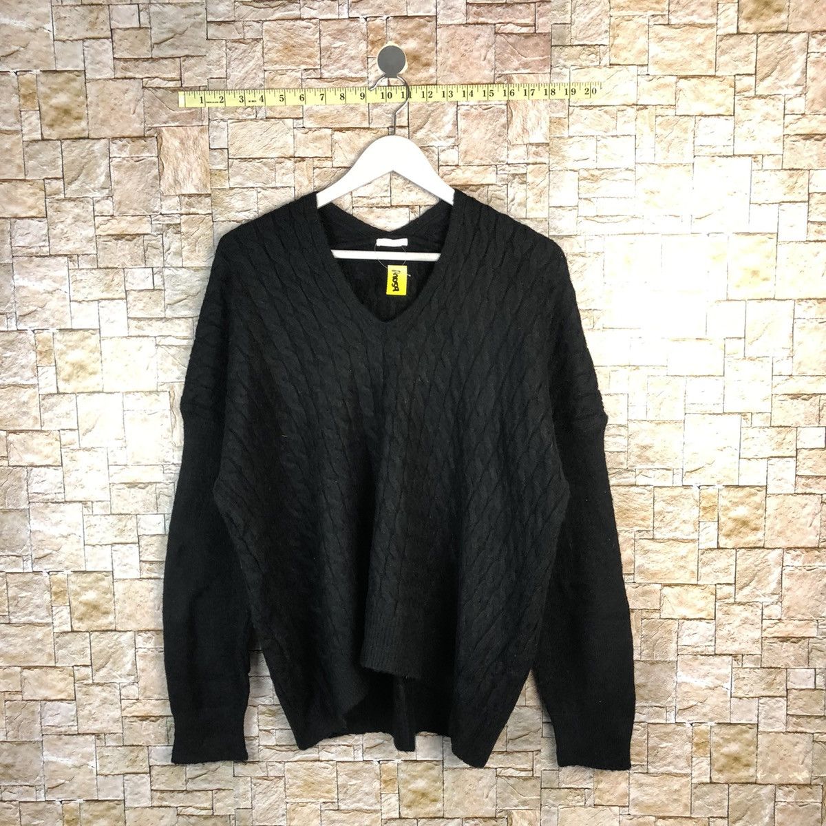 GU × Homespun Knitwear GU Black aran isle cable Knitwear japan #A1059 Size XL / US 12-14 / IT 48-50 - 1 Thumbnail