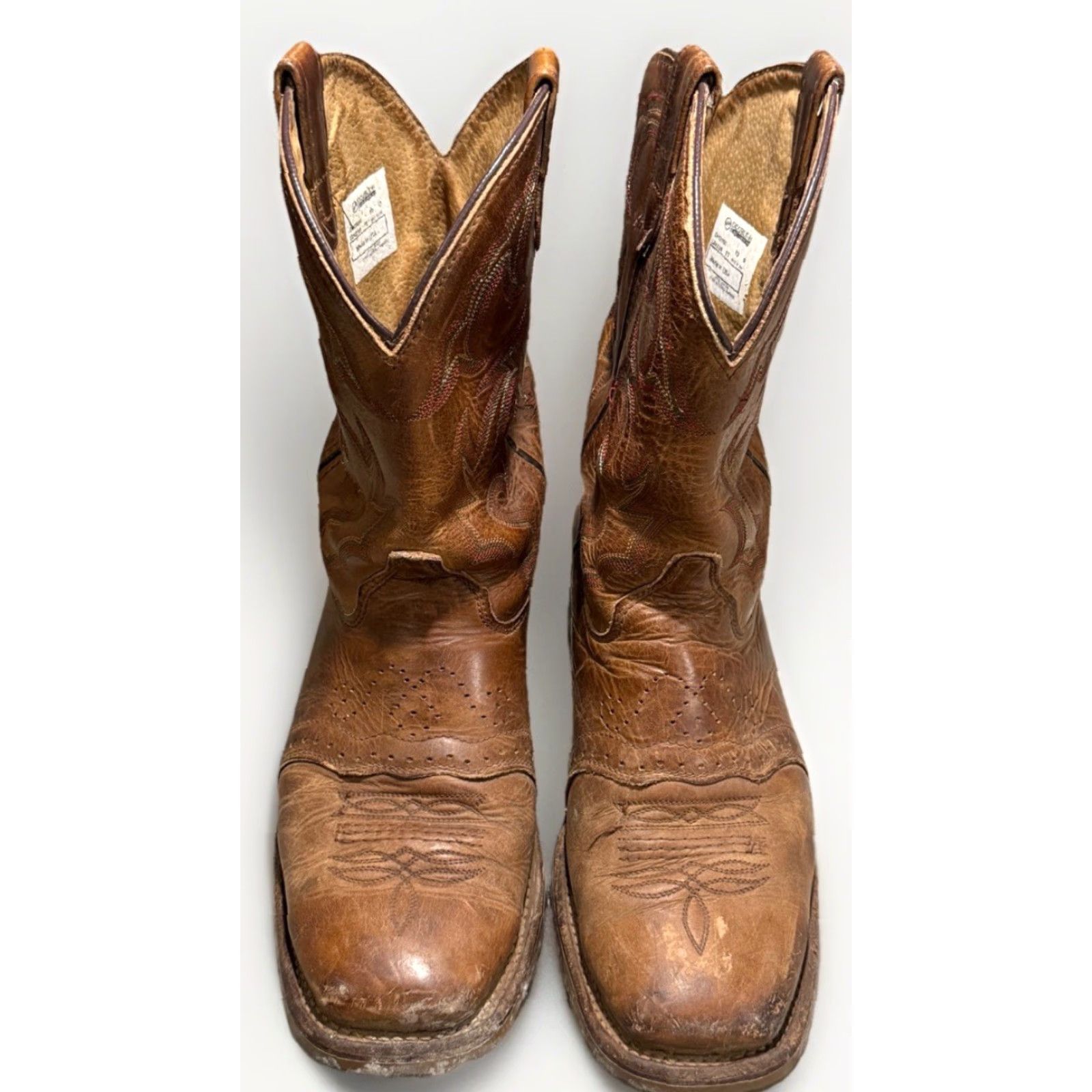 Doublet Double H DH3560 Western Boots Mens 10D Brown Leather Square Toe USA Jase Roper Size US 10 / EU 43 - 4 Thumbnail