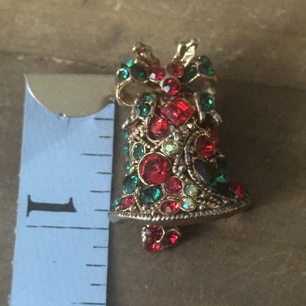 Vintage Vintage Christmas rhinestone bell brooch Size ONE SIZE - 3 Thumbnail